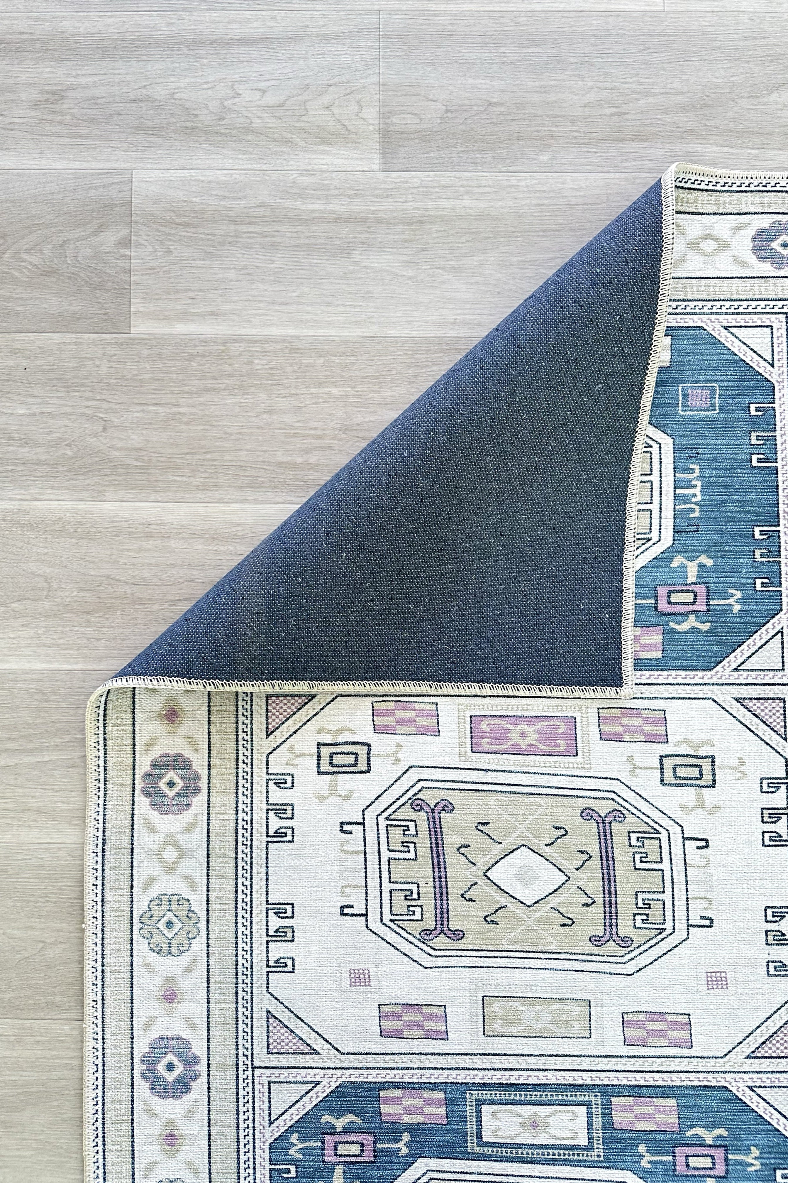 Amaan Cream Navy Modern Turkish Rug