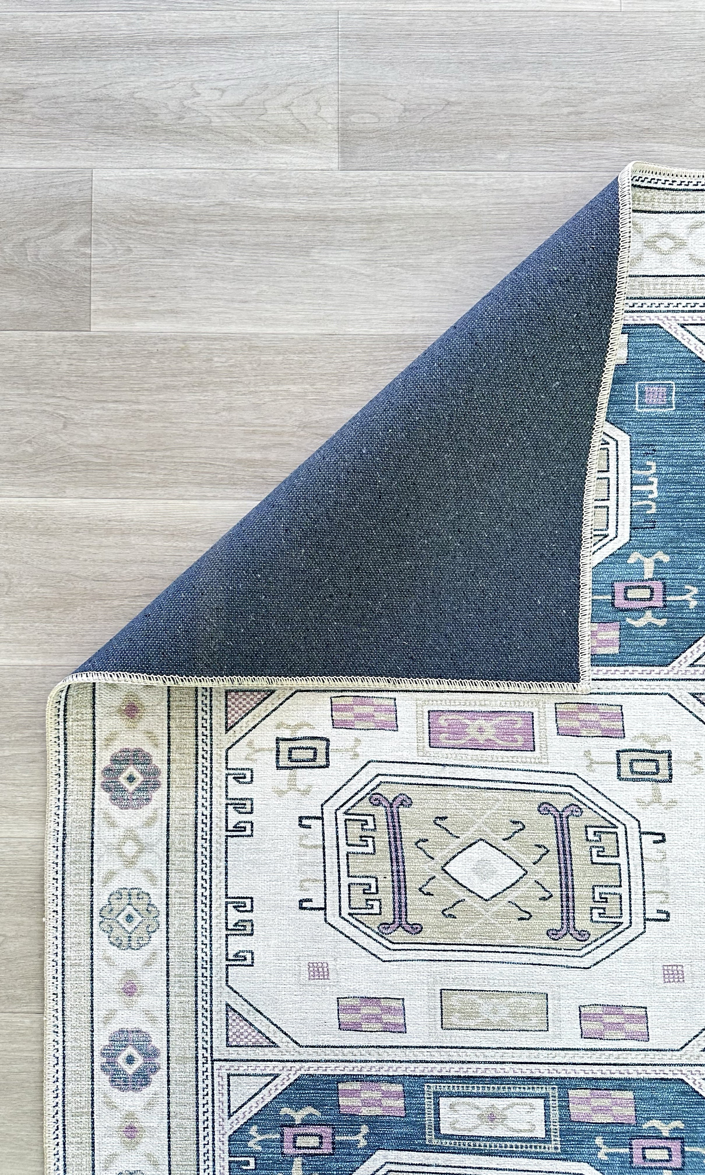 Amaan Cream Navy Modern Turkish Rug