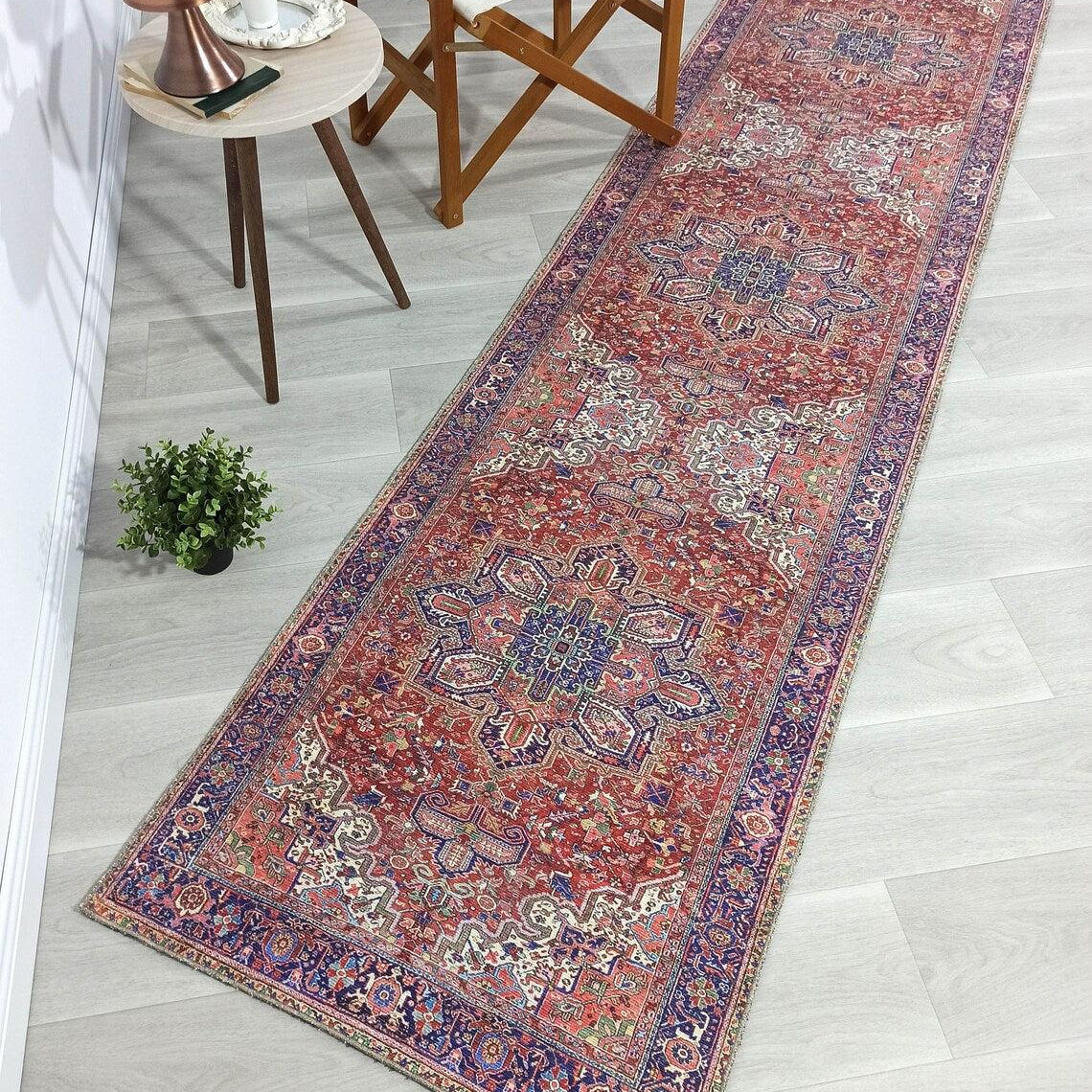 Moka Rug Persian Runner Red Terracotta Burgundy Rug