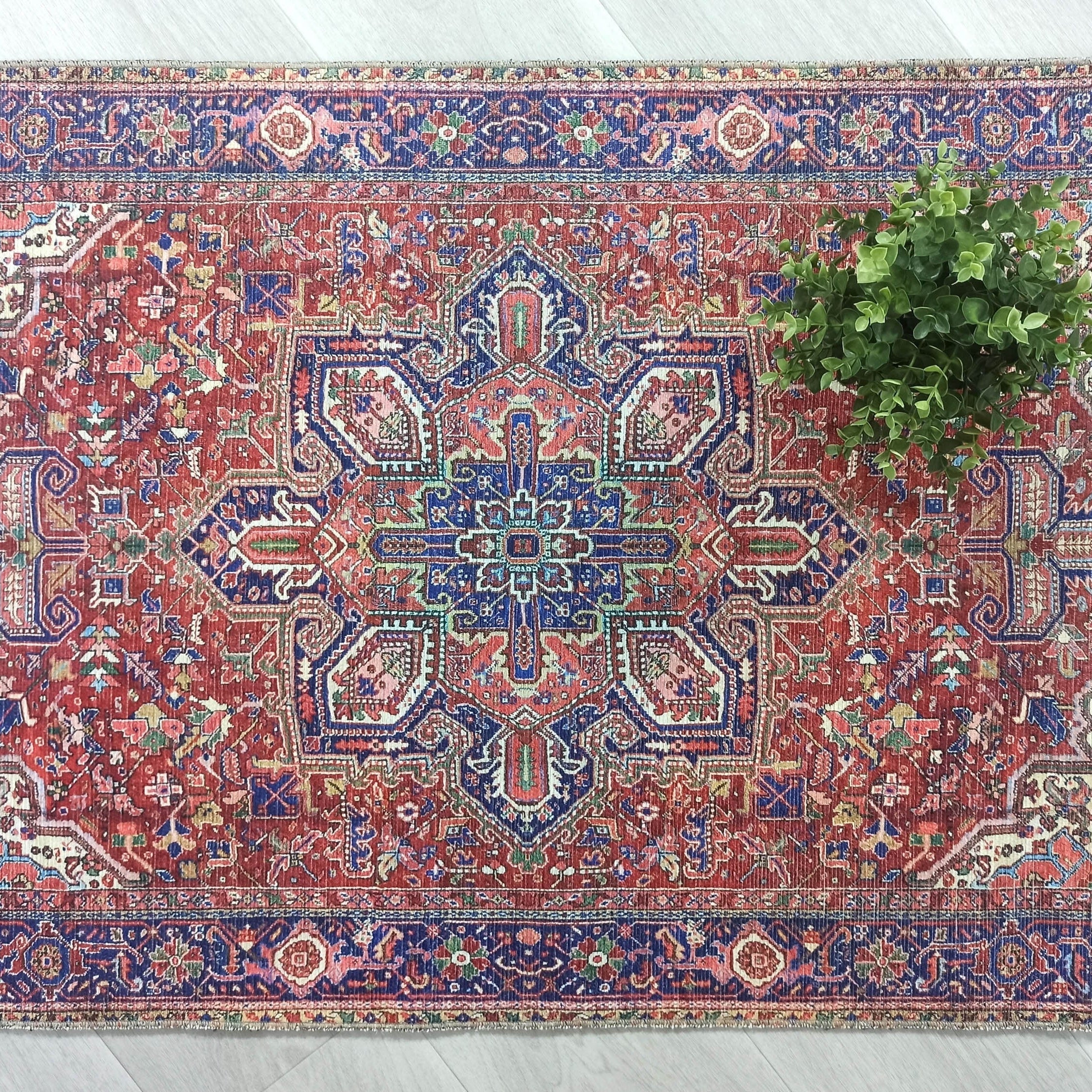 Moka Rug Persian Runner Red Terracotta Burgundy Rug