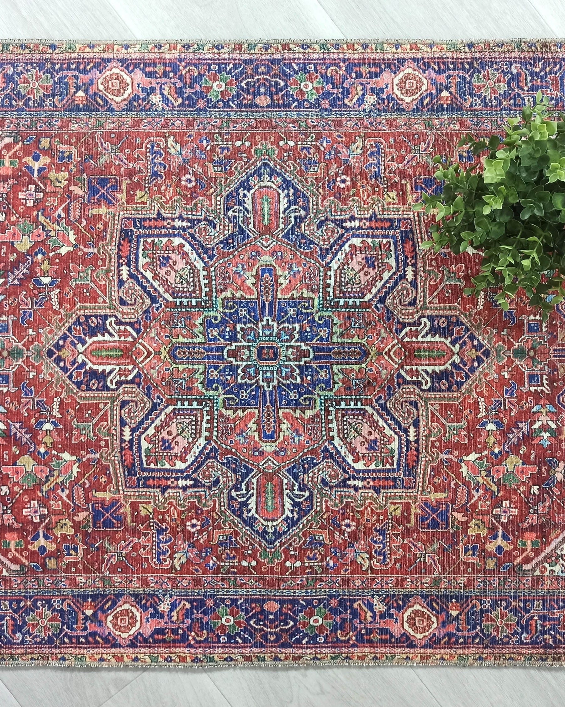 Moka Rug Persian Runner Red Terracotta Burgundy Rug