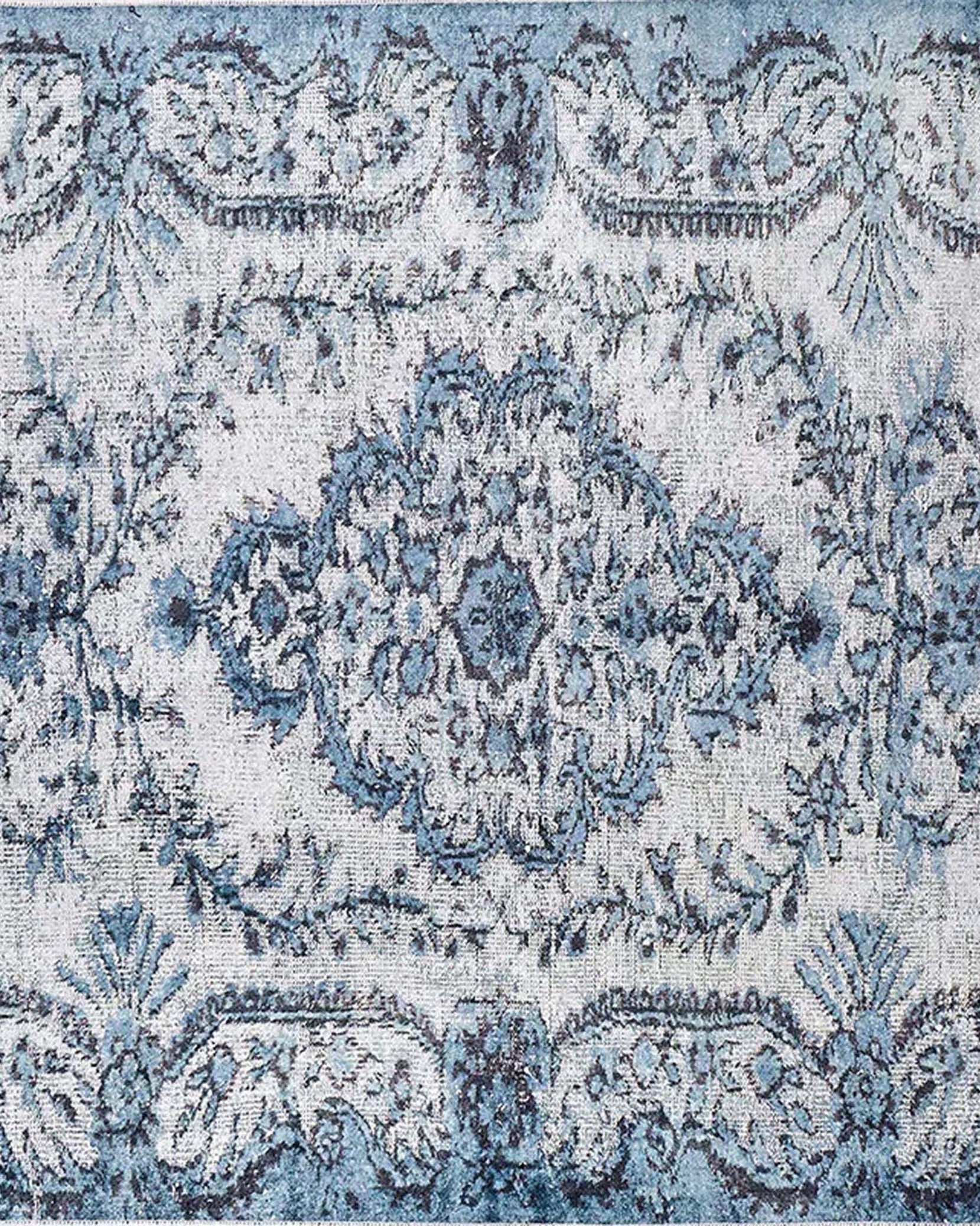 Mona Distressed Turkish Blue Rug