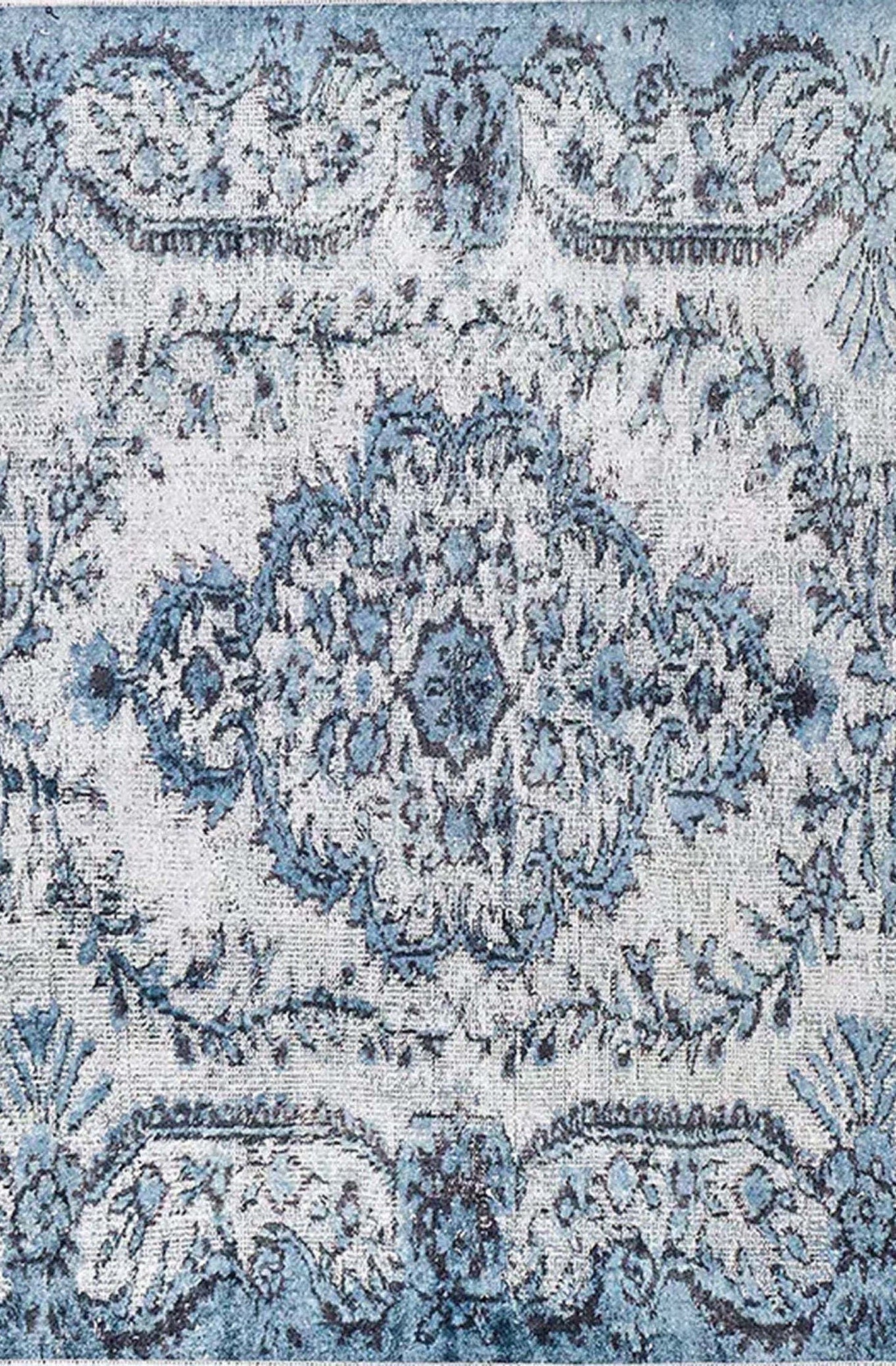Mona Distressed Turkish Blue Rug