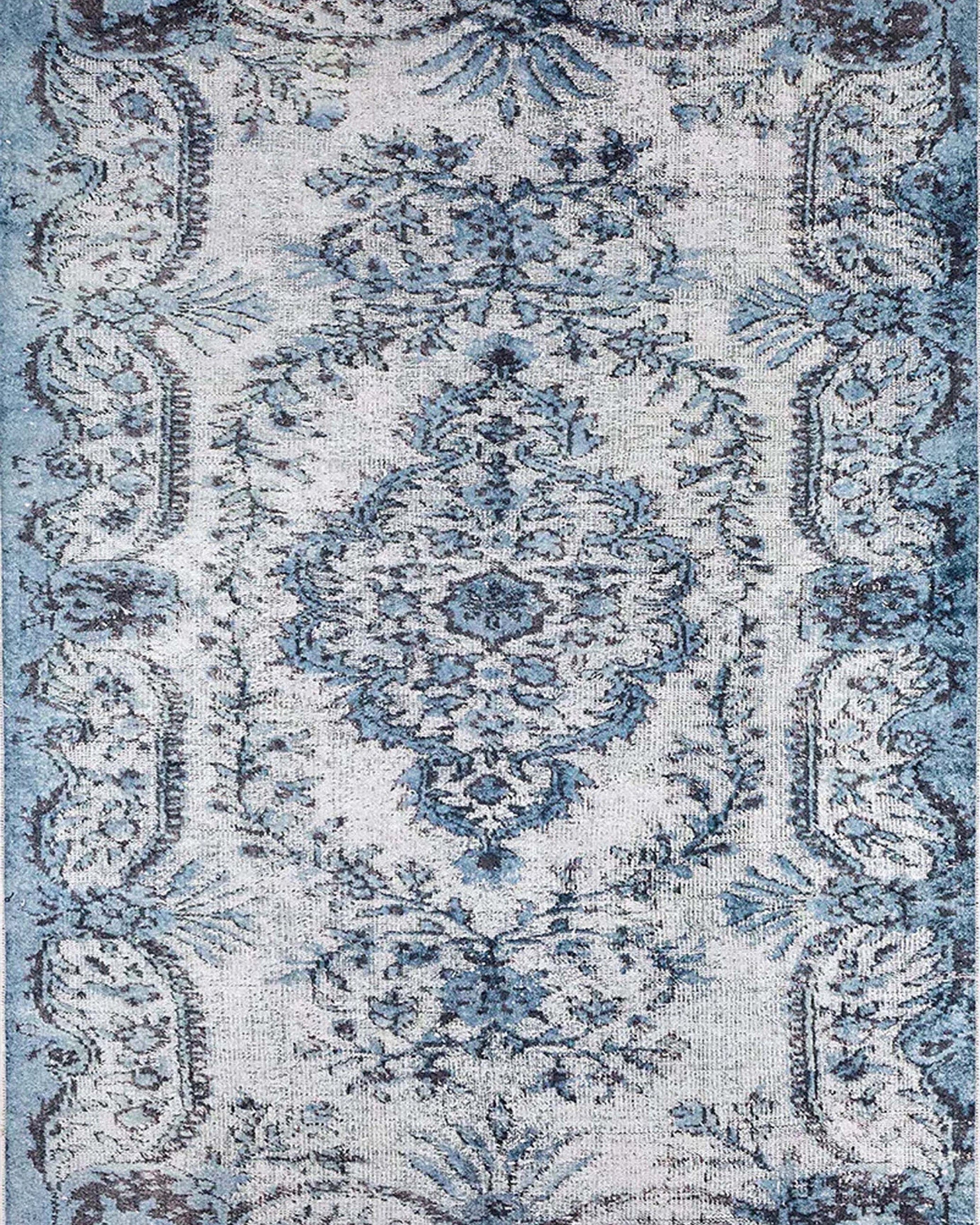 Mona Distressed Turkish Blue Rug