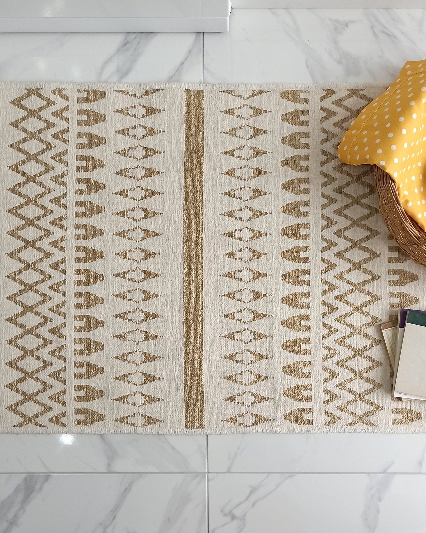 NEU Runner Kilim White Beige Flatweave Rug