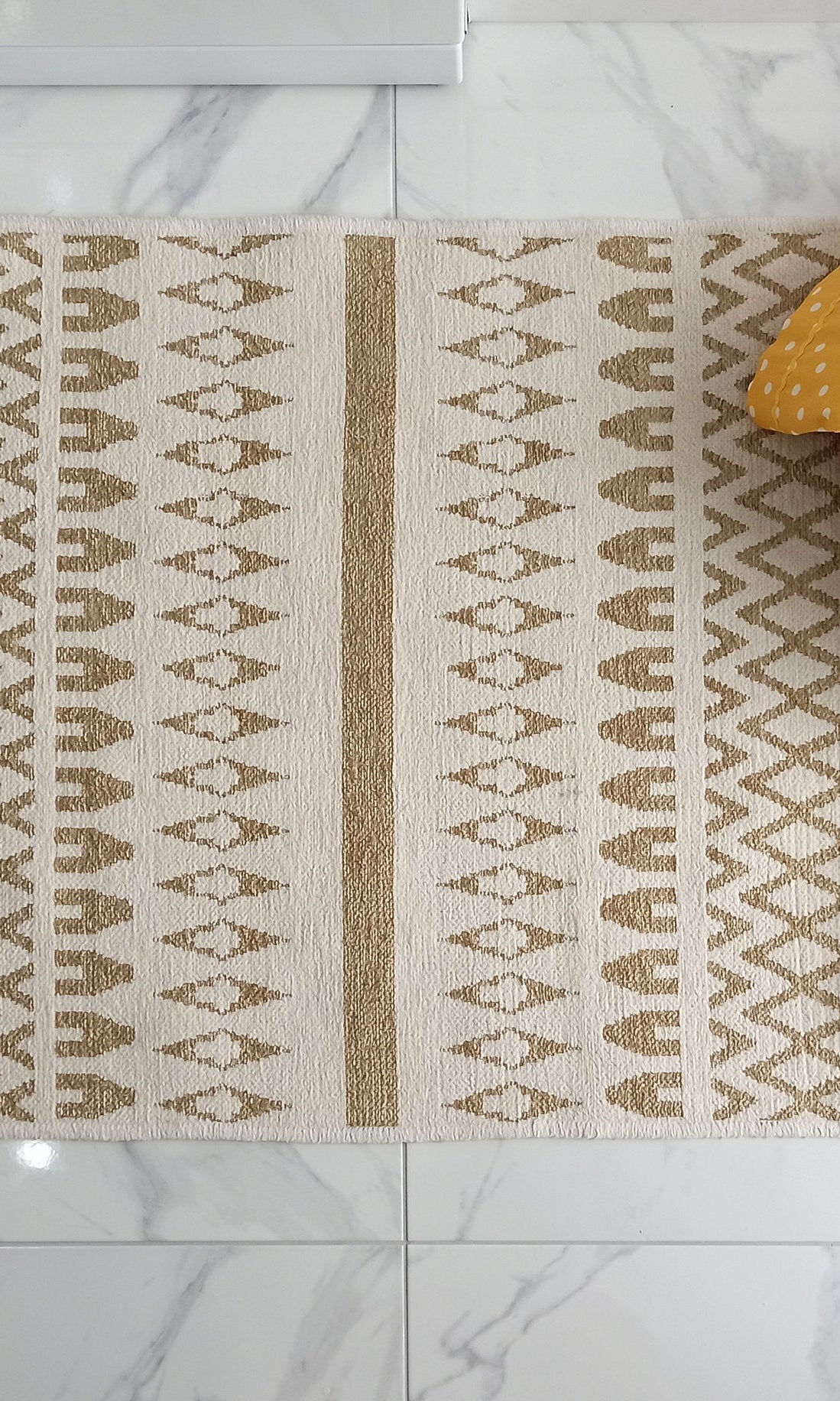NEU Runner Kilim White Beige Flatweave Rug