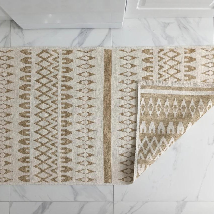 NEU Runner Kilim White Beige Flatweave Rug