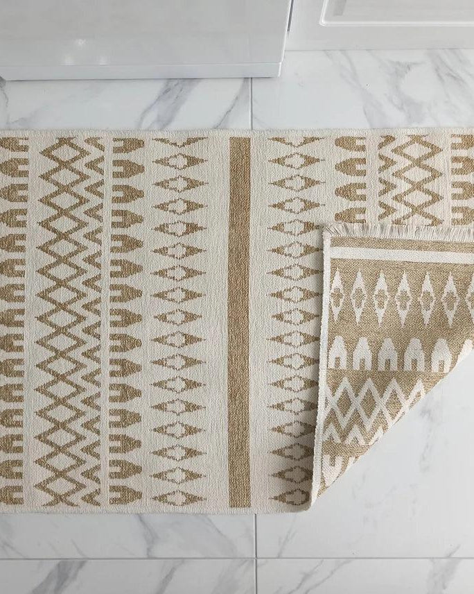 NEU Runner Kilim White Beige Flatweave Rug