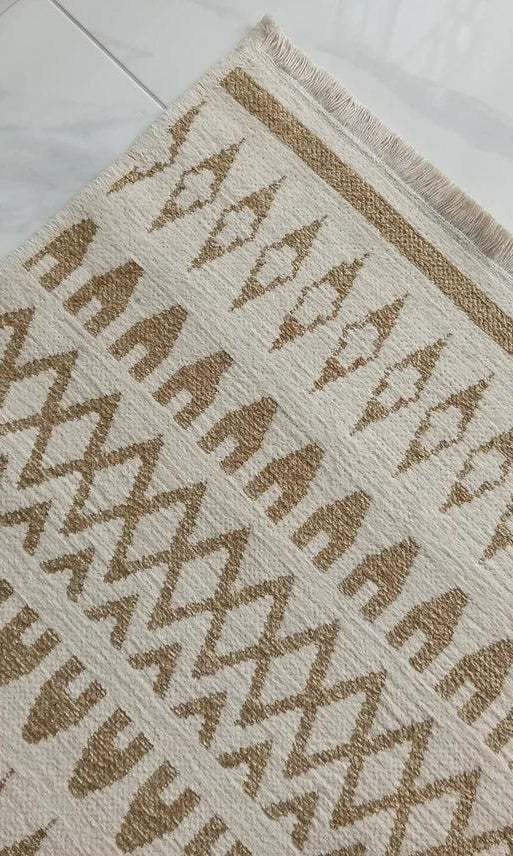NEU Runner Kilim White Beige Flatweave Rug