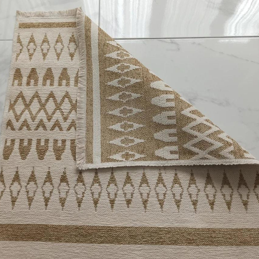 NEU Runner Kilim White Beige Flatweave Rug