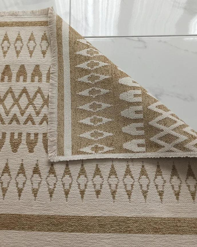 NEU Runner Kilim White Beige Flatweave Rug