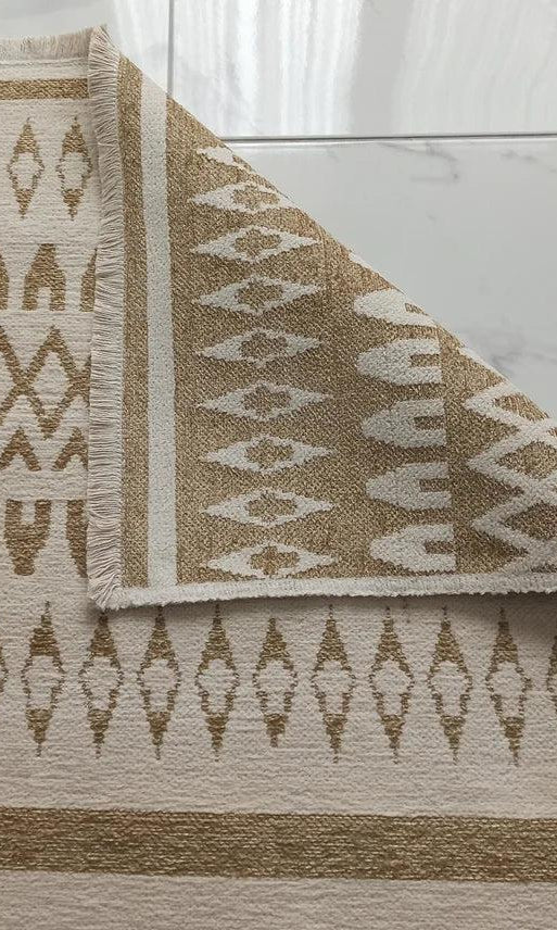 NEU Runner Kilim White Beige Flatweave Rug