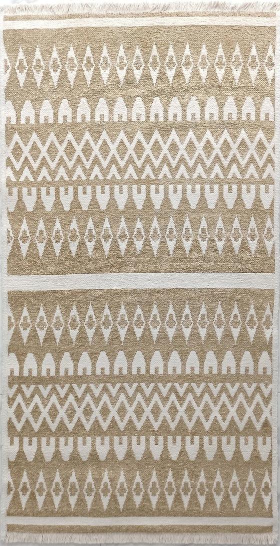 NEU Runner Kilim White Beige Flatweave Rug