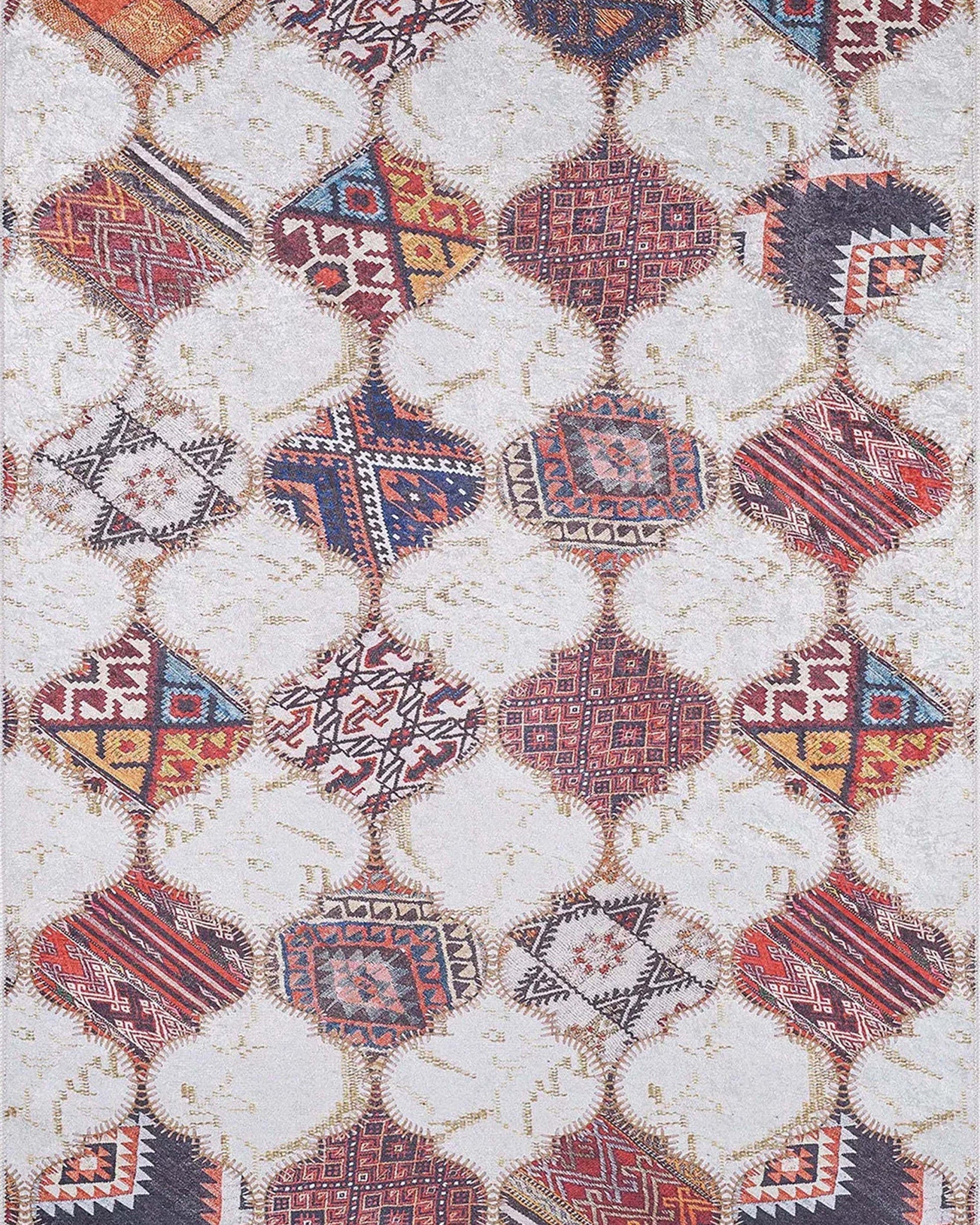 Naima Moroccan Trellis Patchwork Colorful Rug