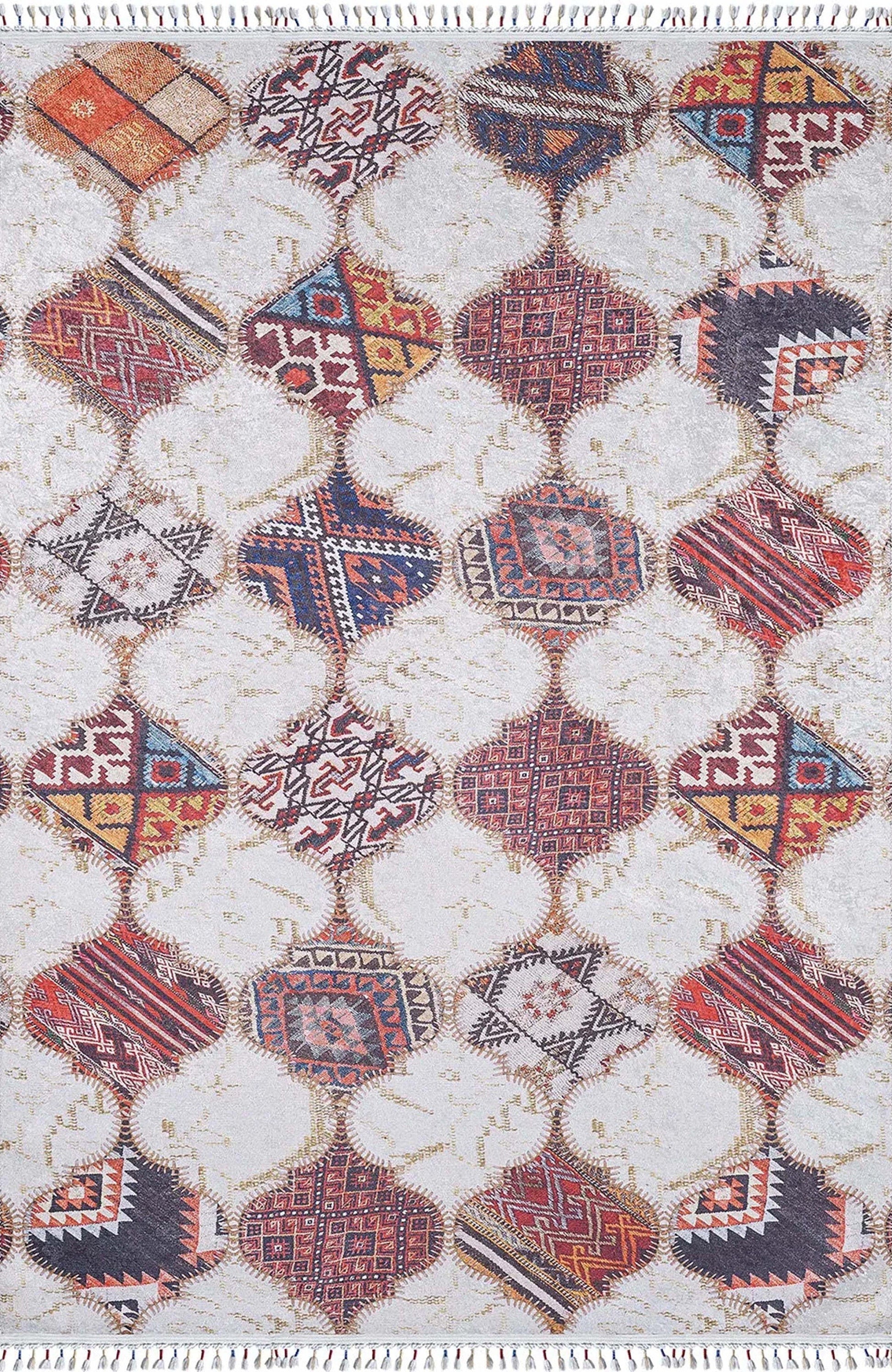 Naima Moroccan Trellis Patchwork Colorful Rug