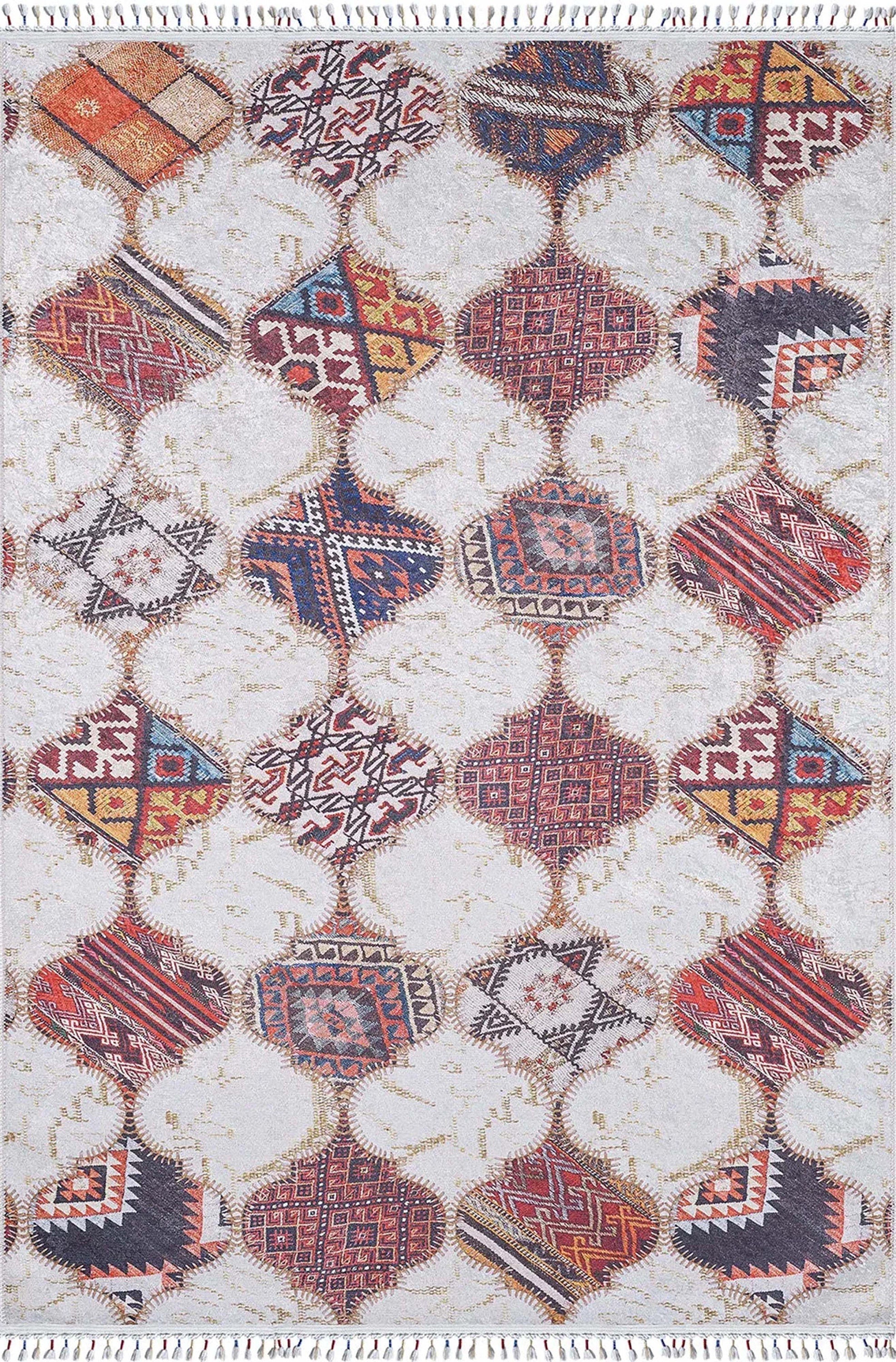 Naima Moroccan Trellis Patchwork Colorful Rug