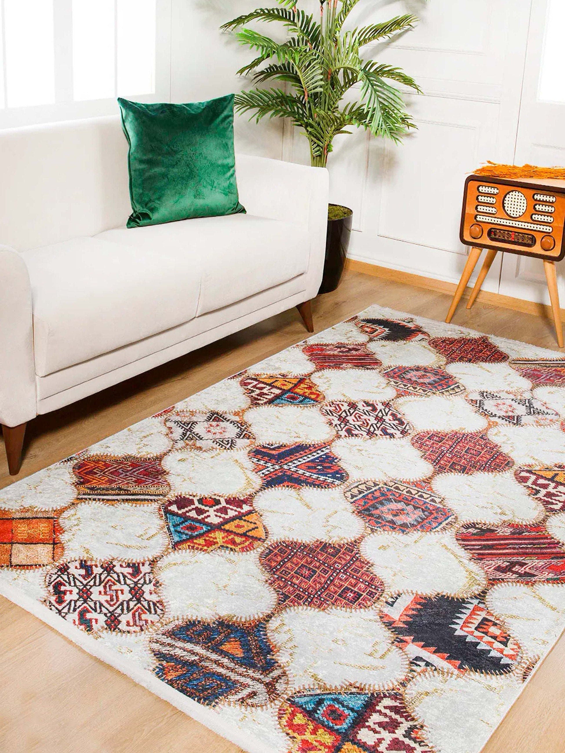 Naima Moroccan Trellis Patchwork Colorful Rug