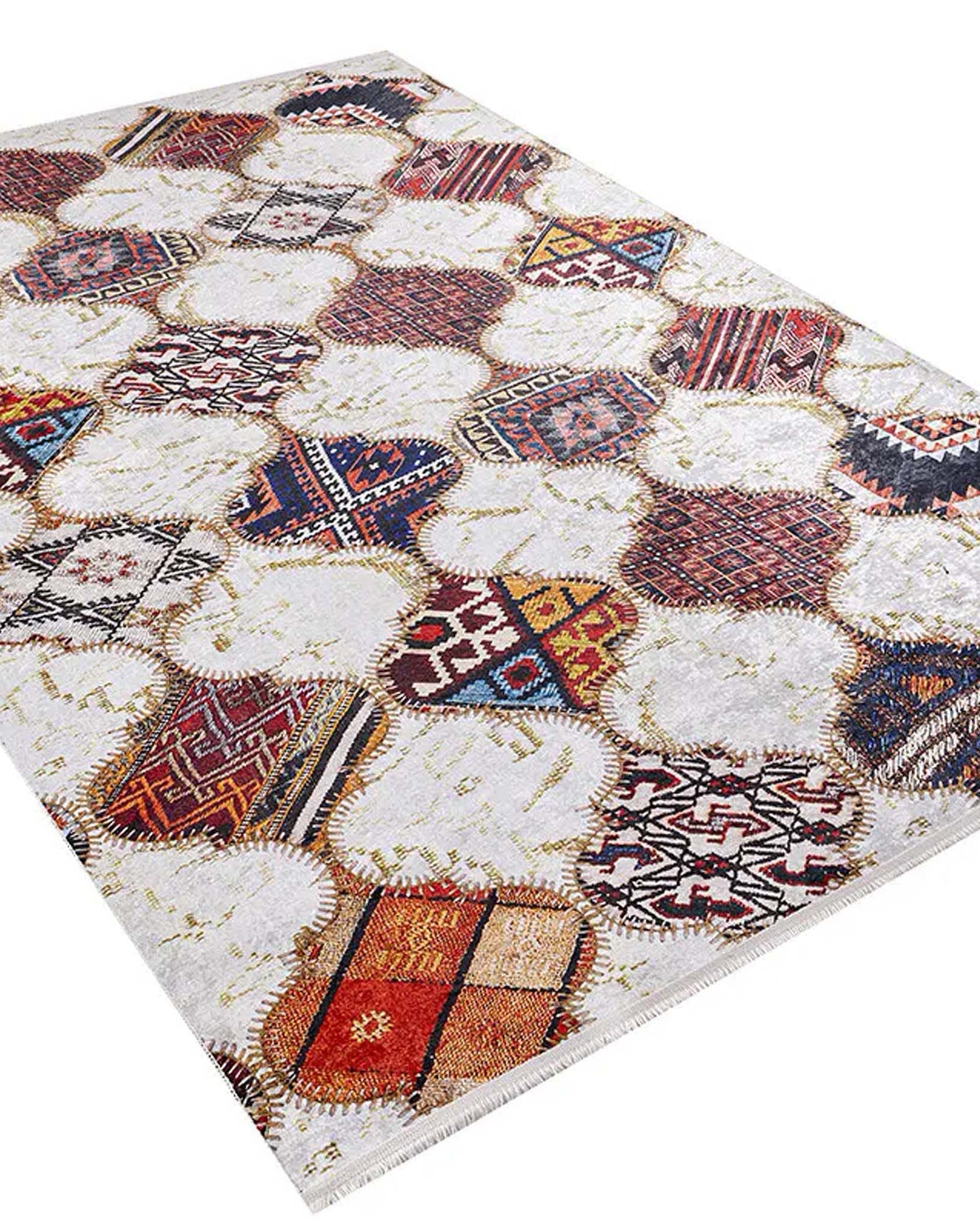 Naima Moroccan Trellis Patchwork Colorful Rug