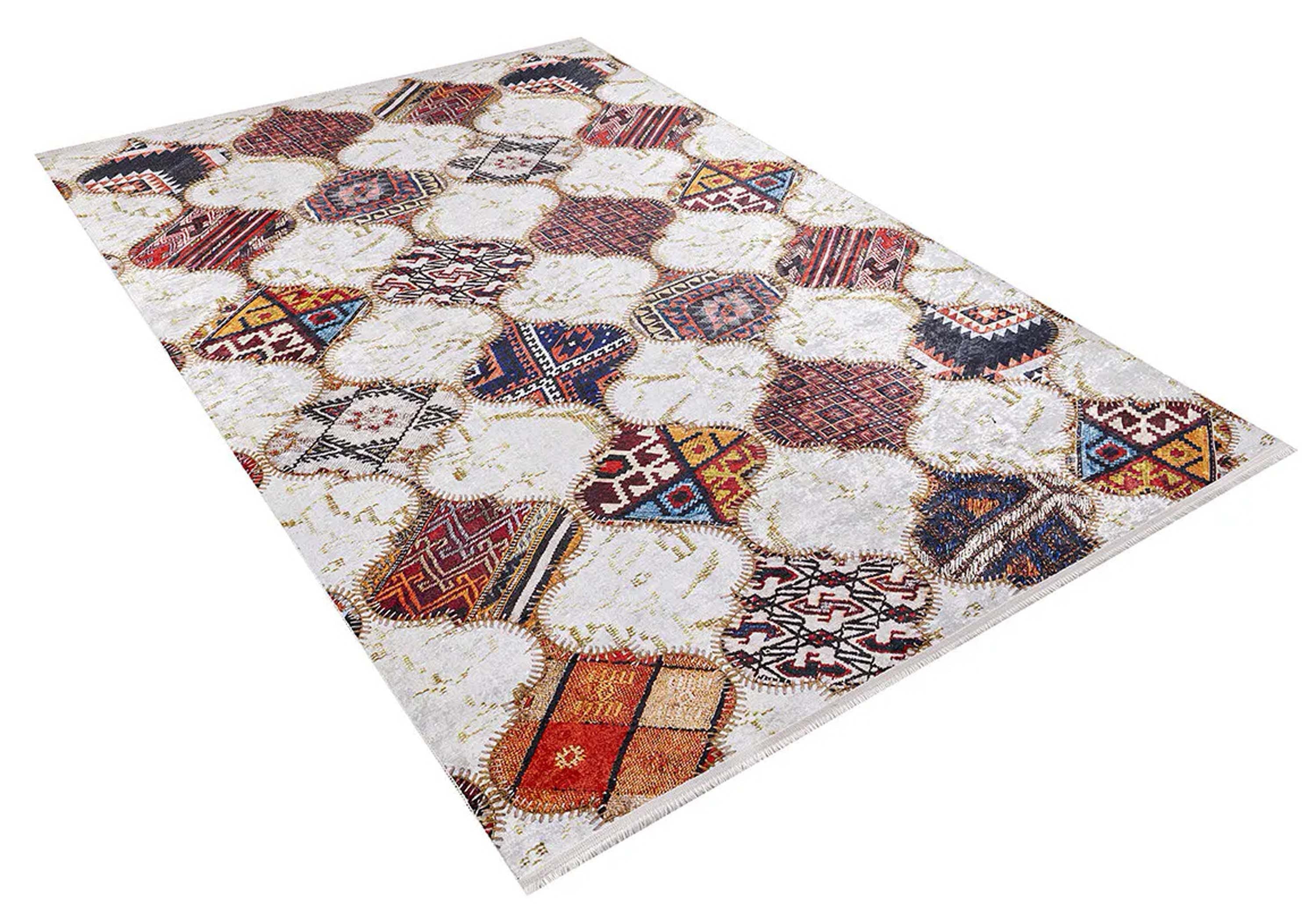 Naima Moroccan Trellis Patchwork Colorful Rug