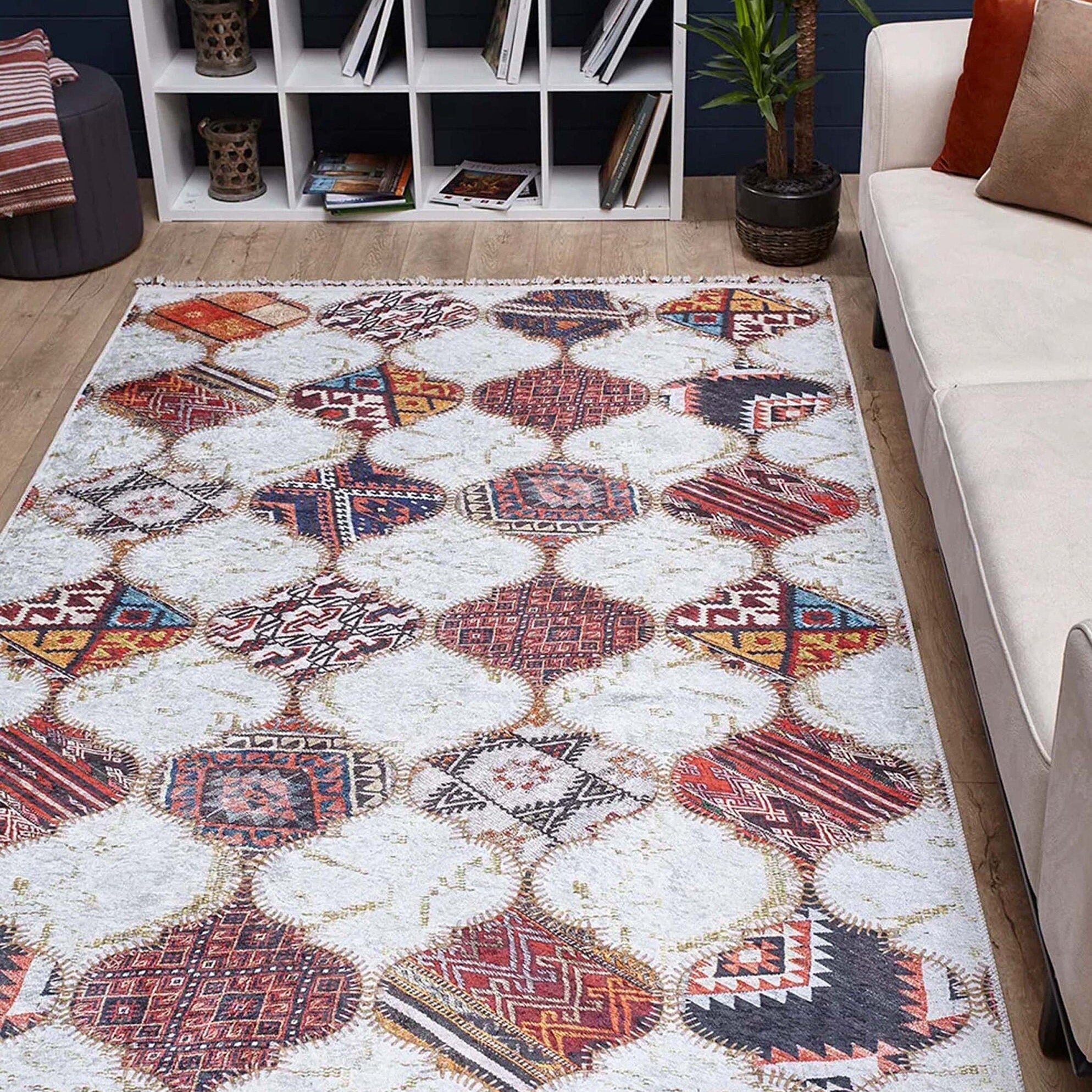Naima Moroccan Trellis Patchwork Colorful Rug