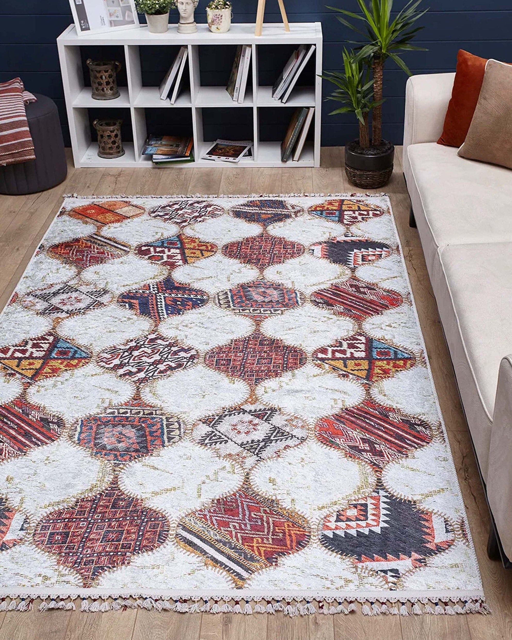 Naima Moroccan Trellis Patchwork Colorful Rug