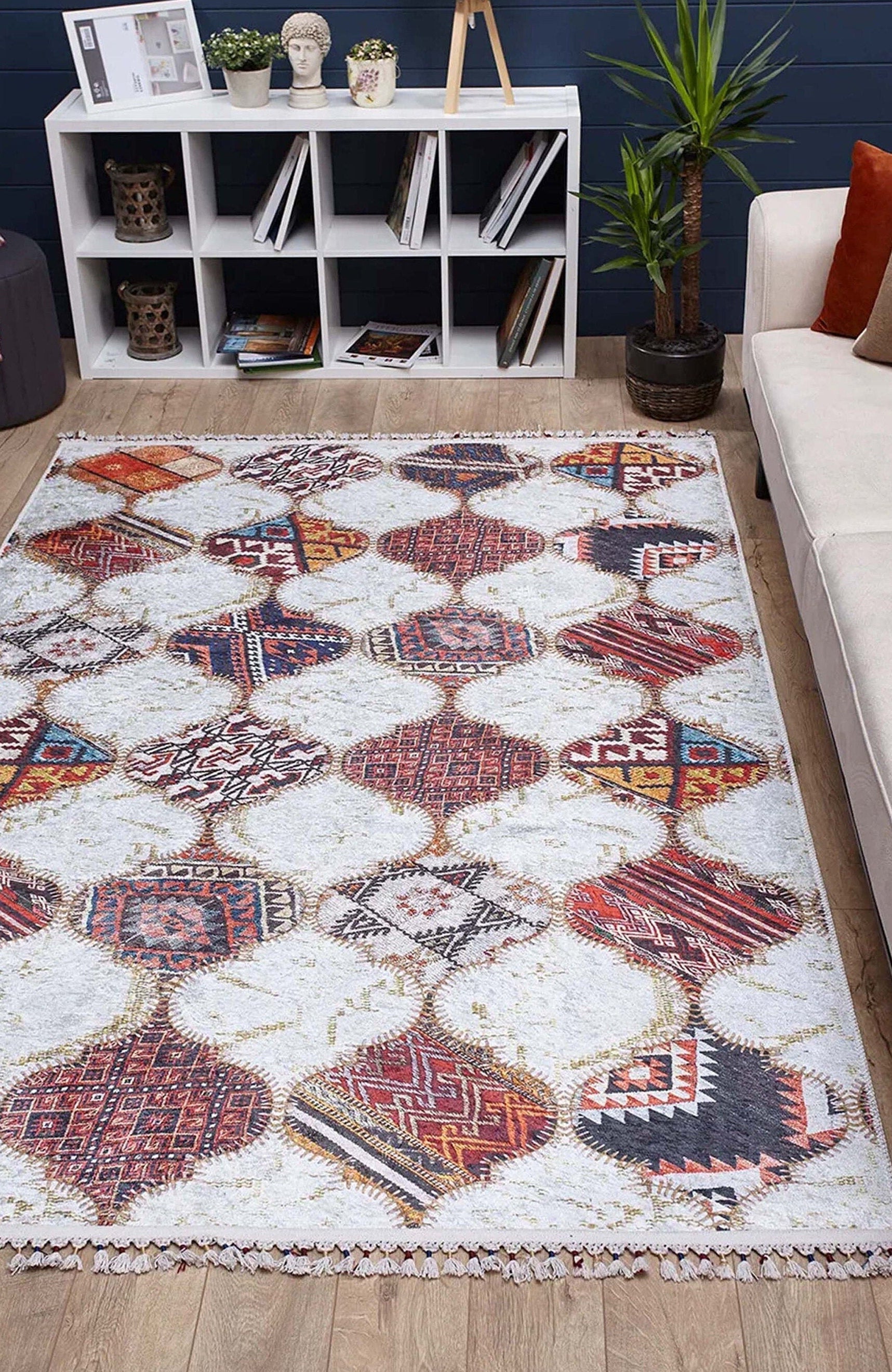 Naima Moroccan Trellis Patchwork Colorful Rug