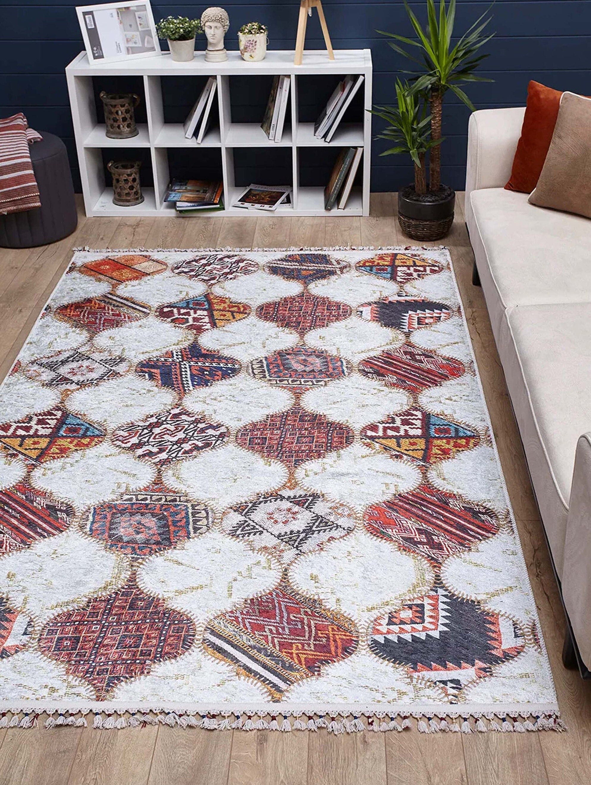 Naima Moroccan Trellis Patchwork Colorful Rug