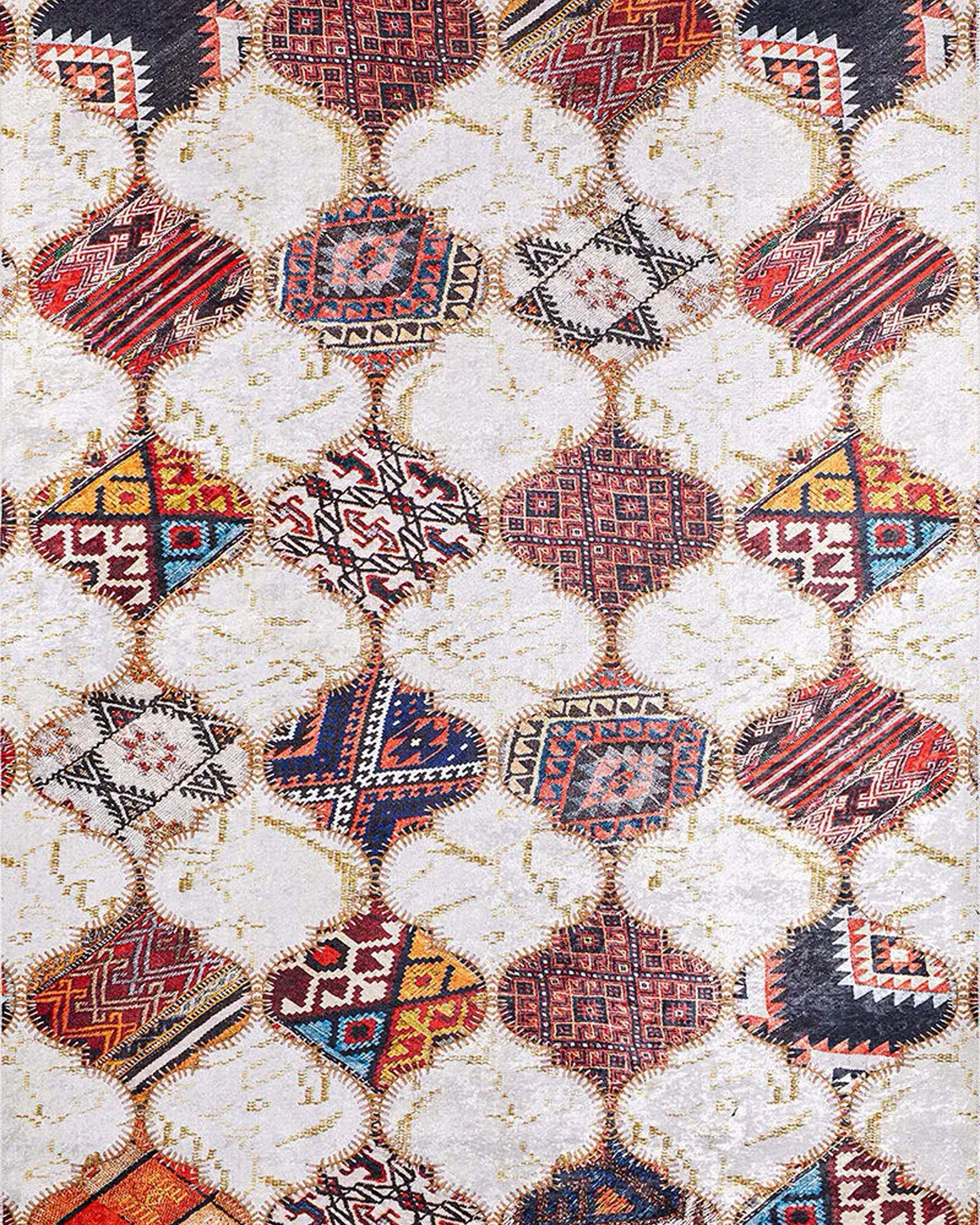 Naima Moroccan Trellis Patchwork Colorful Rug