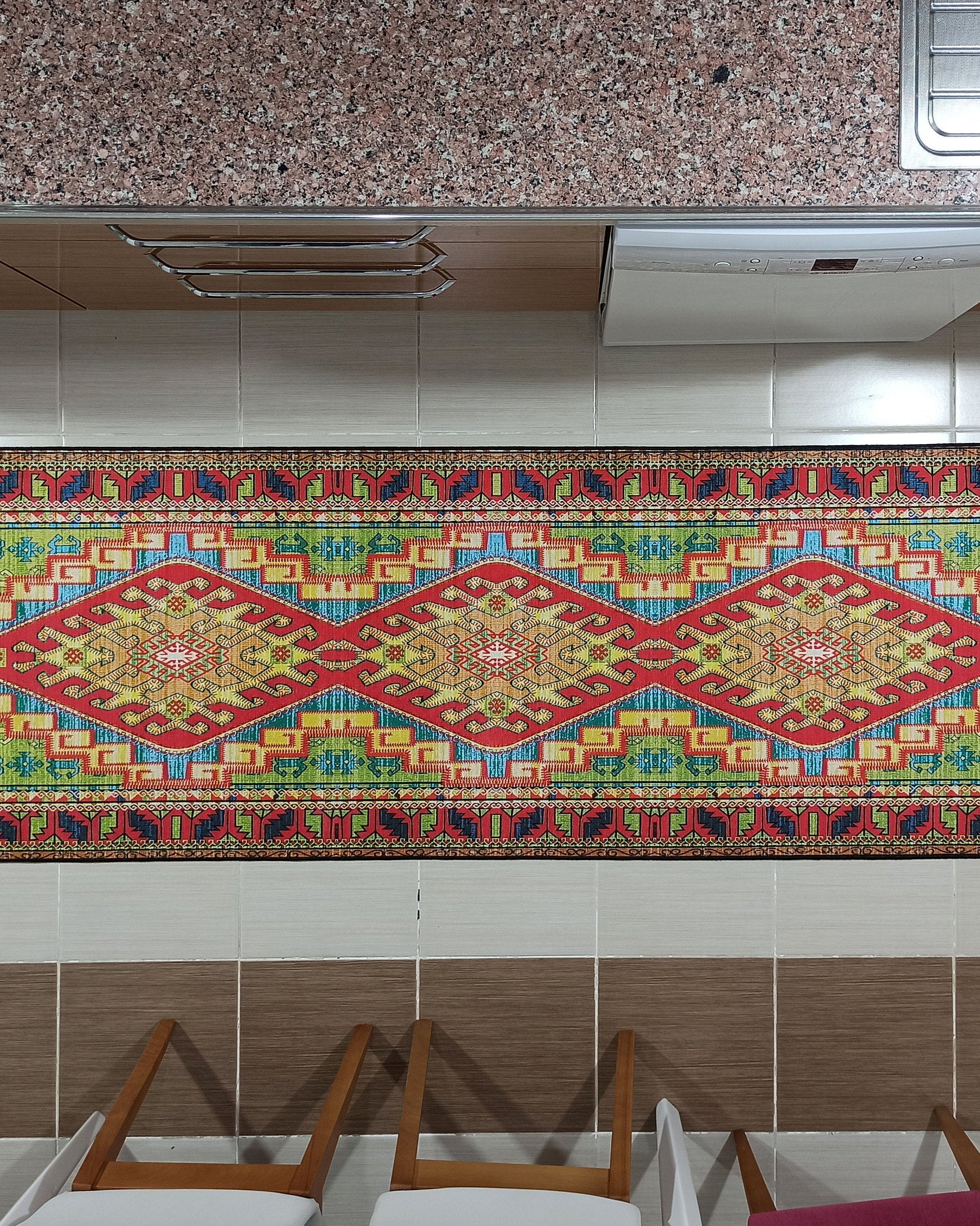 Nalan Rug Oriental Colorful Green Red Rug