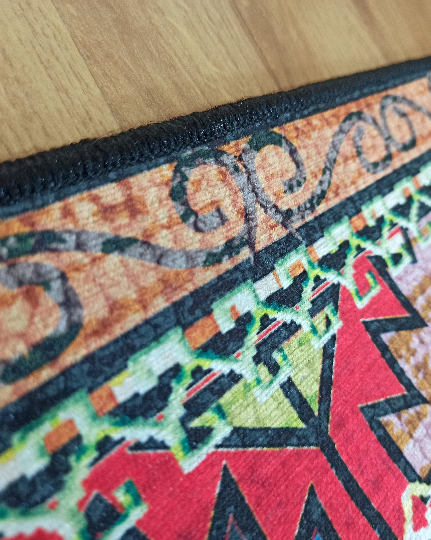 Nalan Rug Oriental Colorful Green Red Rug