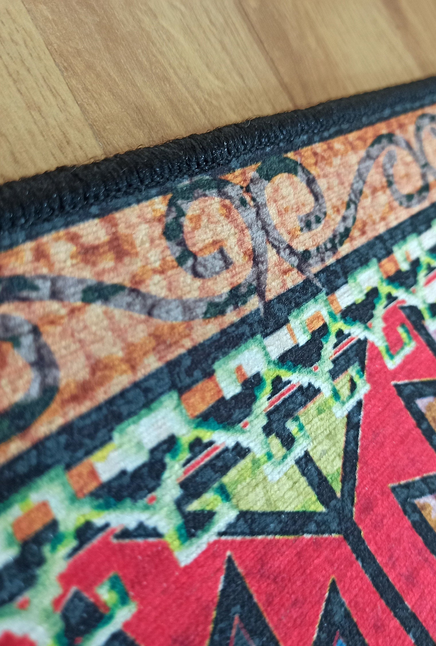 Nalan Rug Oriental Colorful Green Red Rug