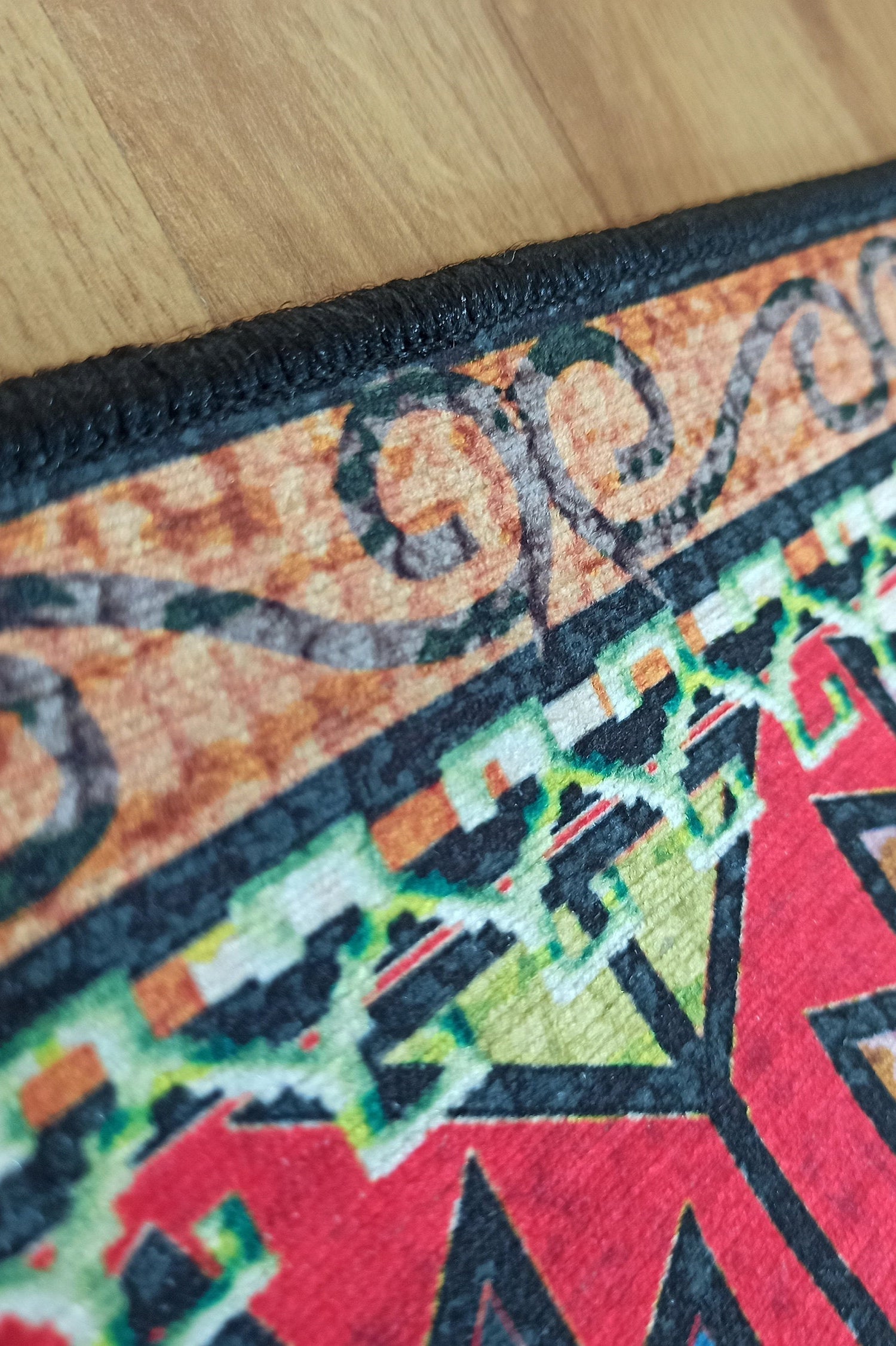 Nalan Rug Oriental Colorful Green Red Rug