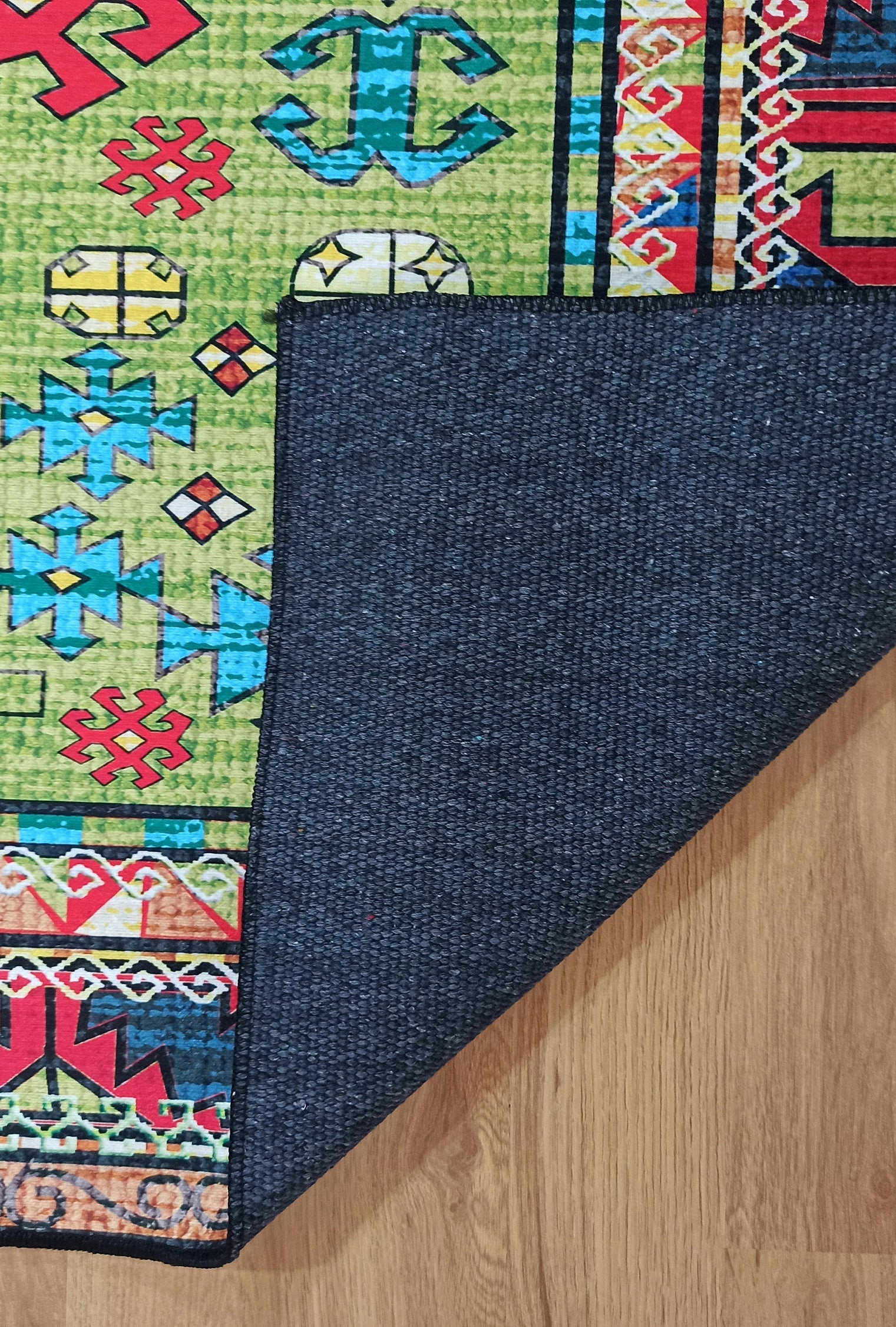 Nalan Rug Oriental Colorful Green Red Rug