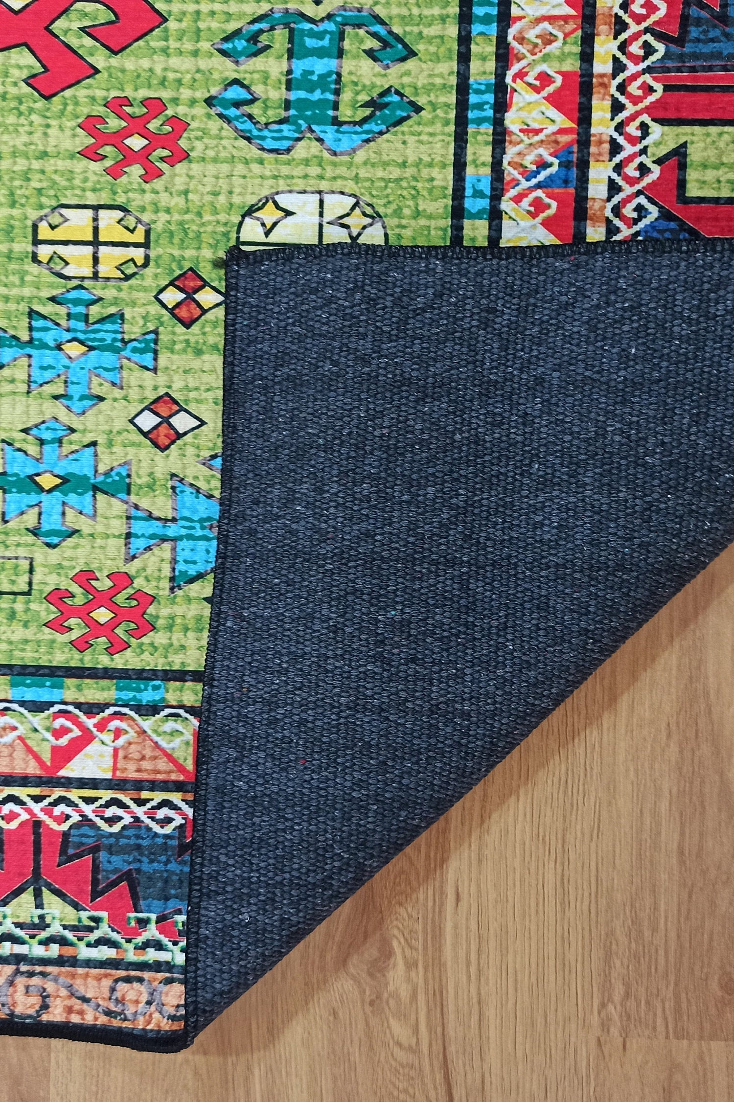 Nalan Rug Oriental Colorful Green Red Rug