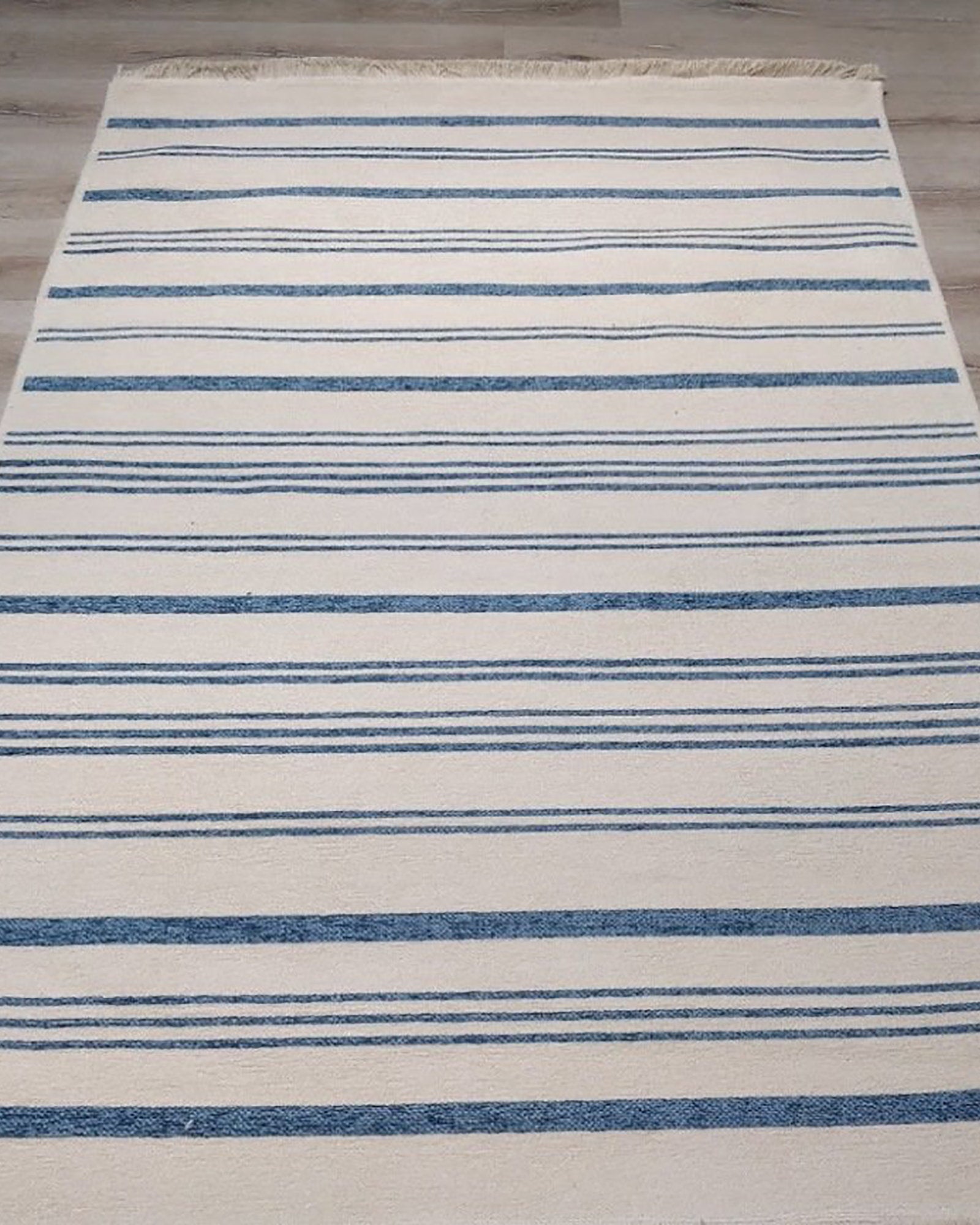 Nama Reversible Kilim Pastel Blue Neutral White Rug