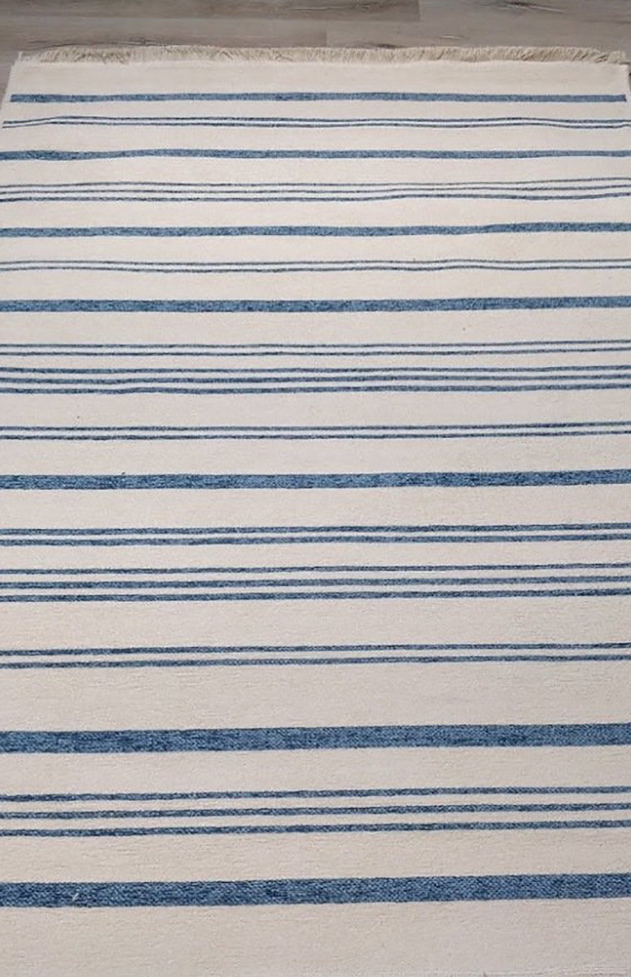 Nama Reversible Kilim Pastel Blue Neutral White Rug