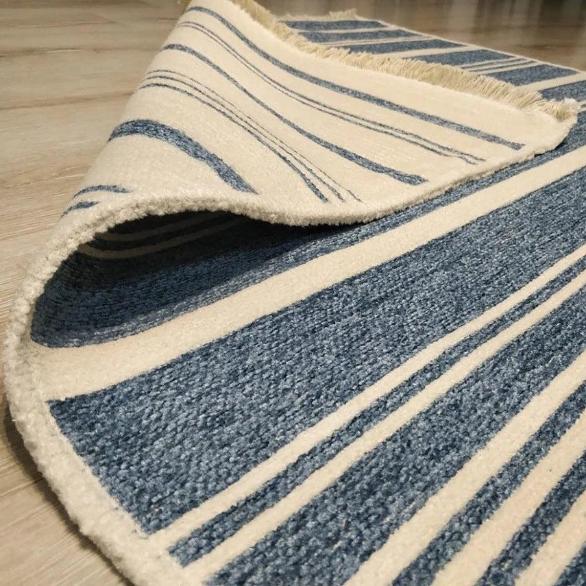 Nama Reversible Kilim Pastel Blue Neutral White Rug