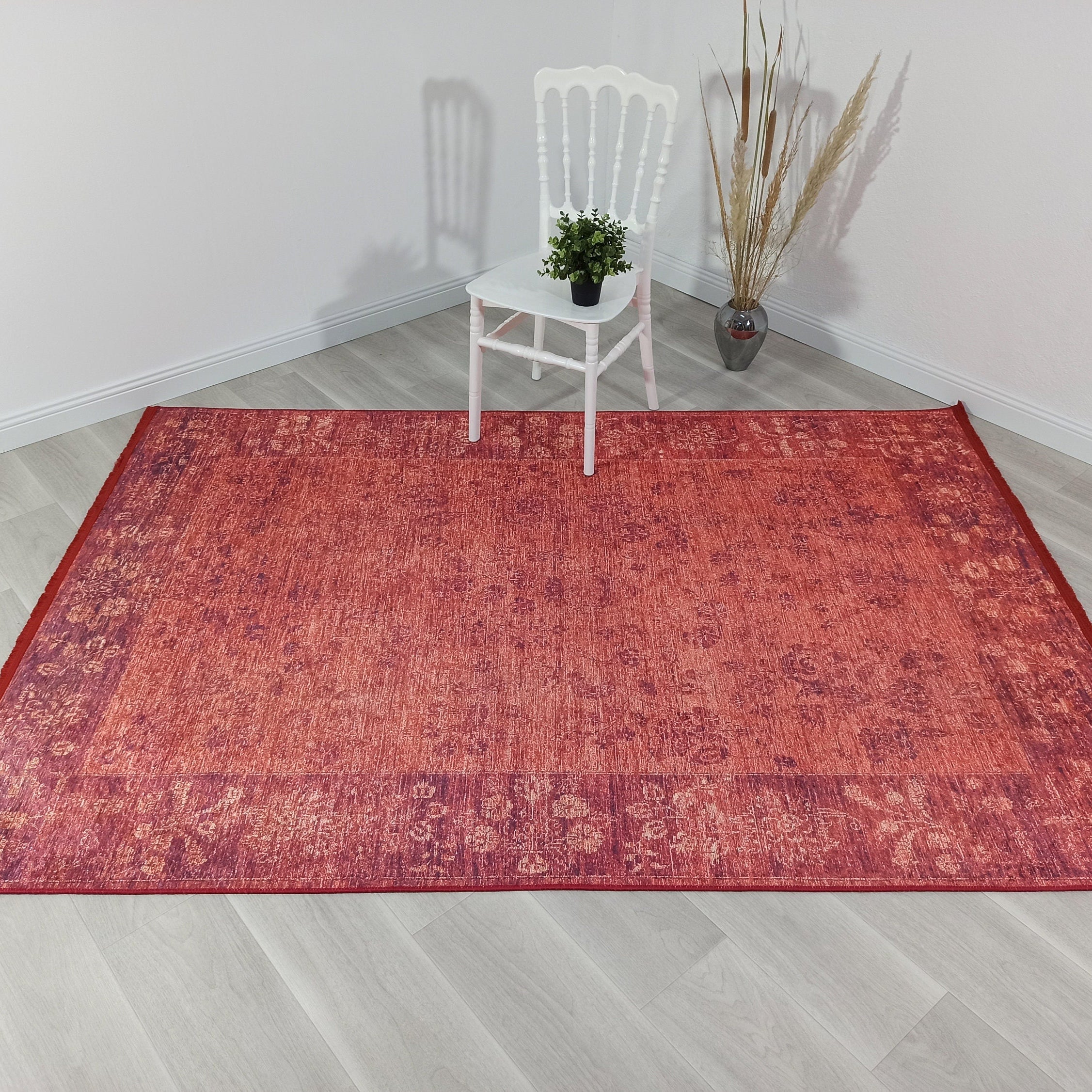 Ragda Turkish Red Beige Oushak Rug
