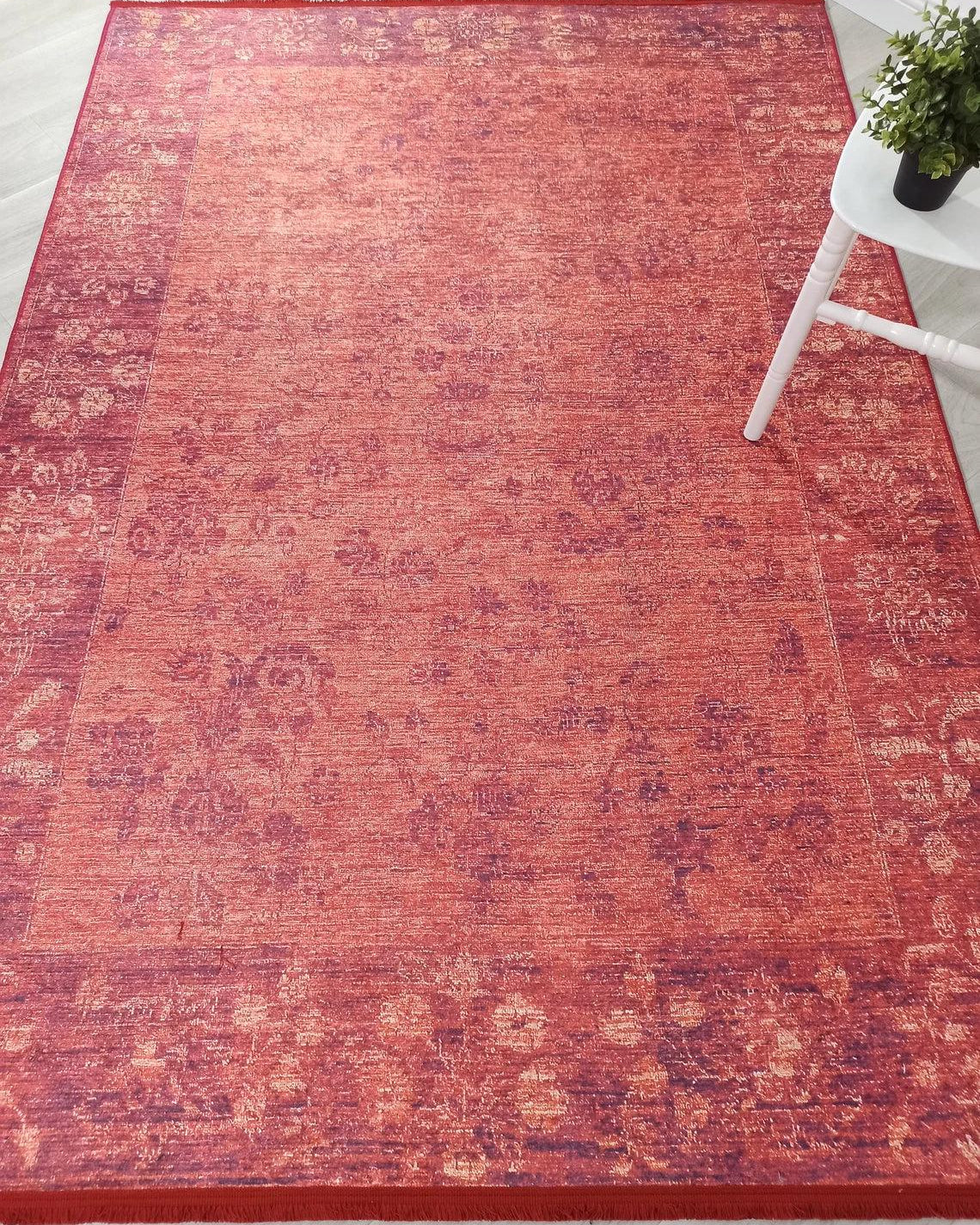 Ragda Turkish Red Beige Oushak Rug
