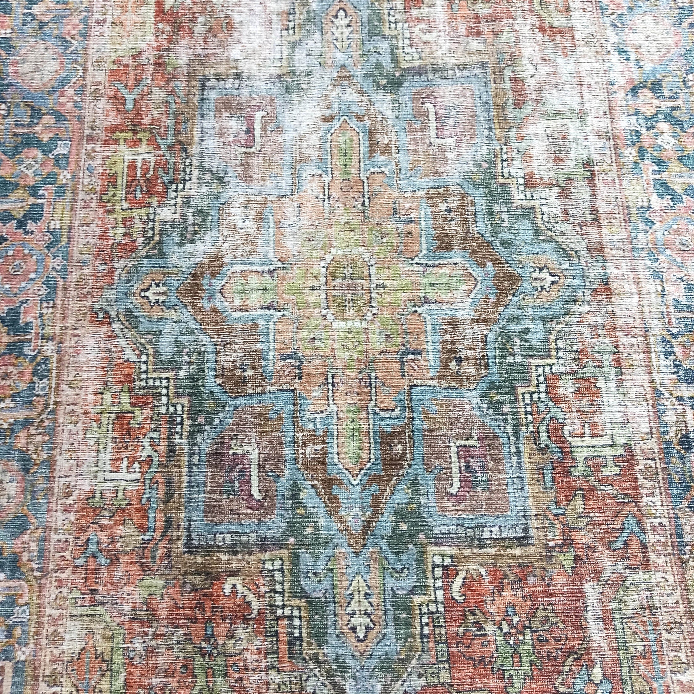 Nar Rug Turkish Earth tones Terracotta Floral Rug