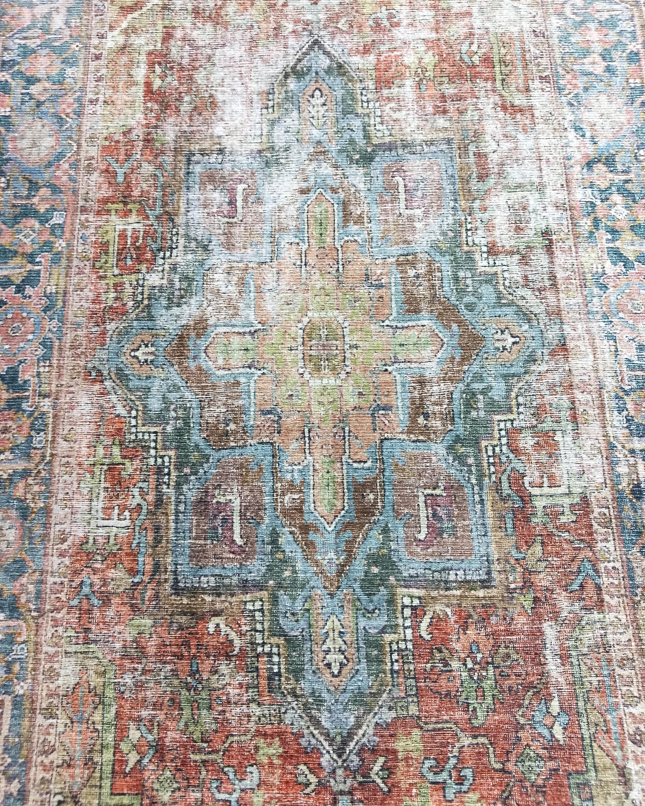 Nar Rug Turkish Earth tones Terracotta Floral Rug