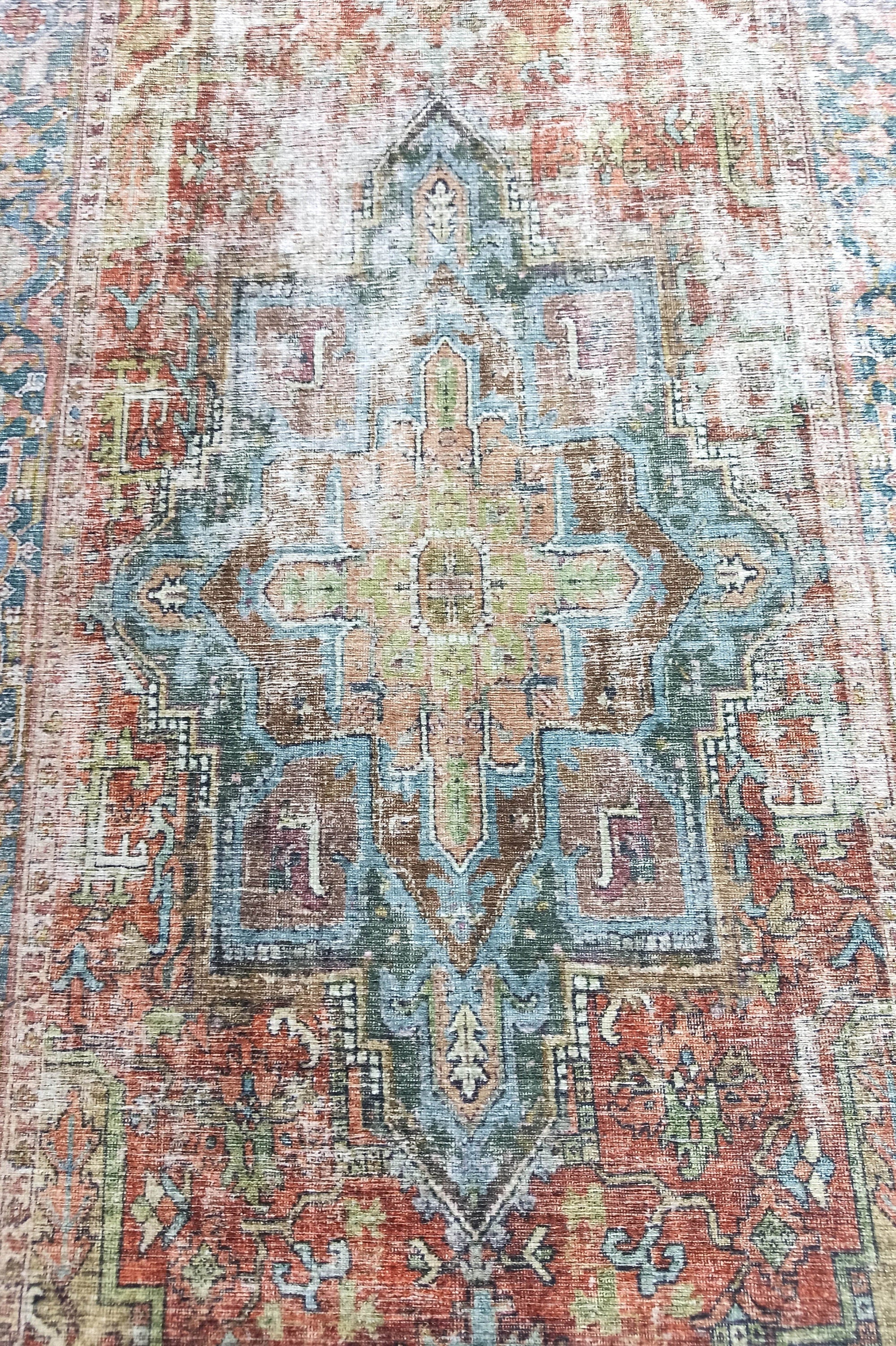 Nar Rug Turkish Earth tones Terracotta Floral Rug