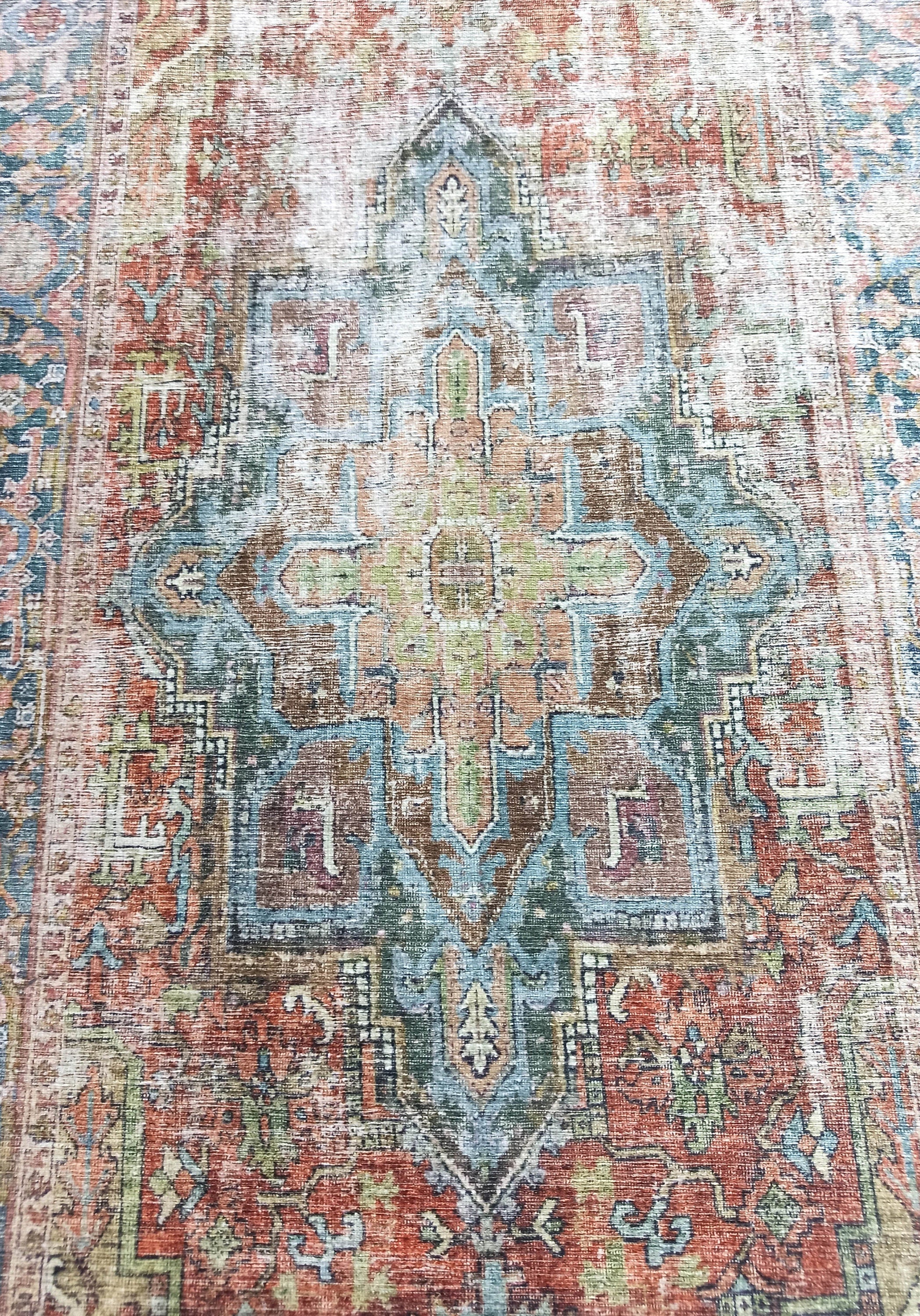 Nar Rug Turkish Earth tones Terracotta Floral Rug