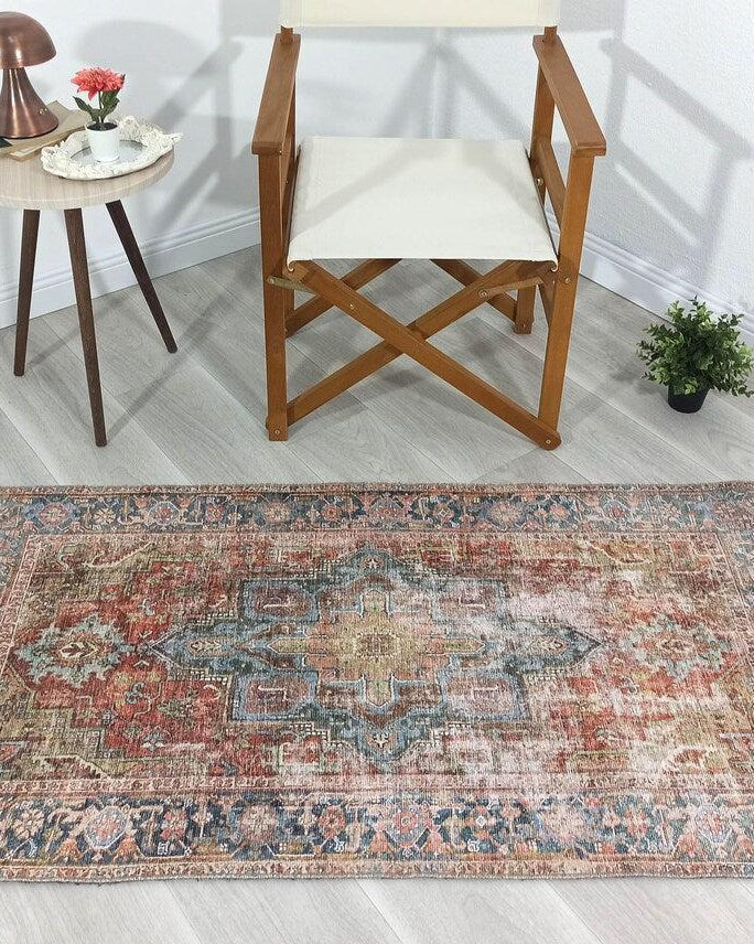 Nar Rug Turkish Earth tones Terracotta Floral Rug