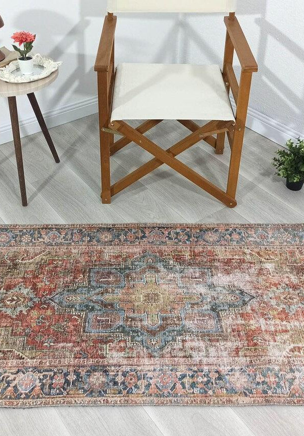 Nar Rug Turkish Earth tones Terracotta Floral Rug