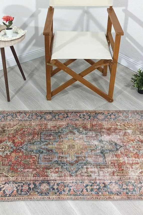 Nar Rug Turkish Earth tones Terracotta Floral Rug