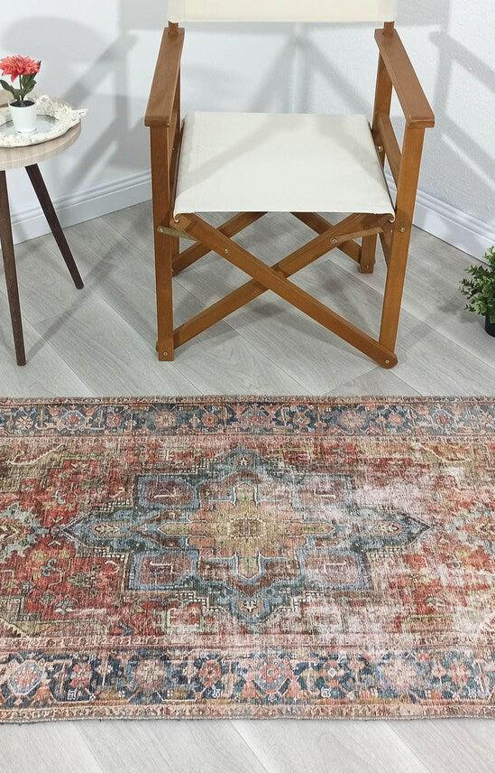 Nar Rug Turkish Earth tones Terracotta Floral Rug