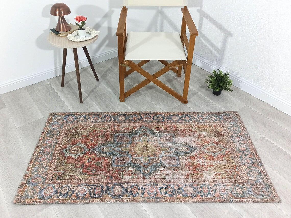 Nar Rug Turkish Earth tones Terracotta Floral Rug