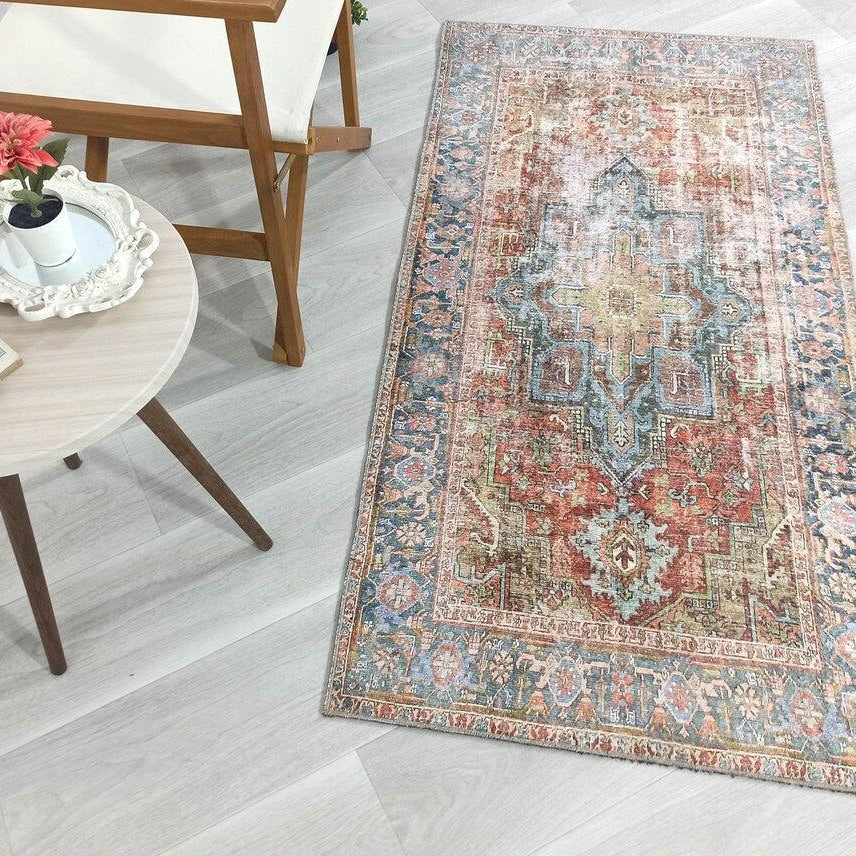 Nar Rug Turkish Earth tones Terracotta Floral Rug