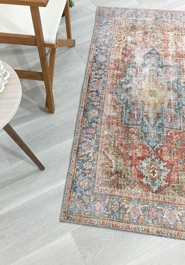 Nar Rug Turkish Earth tones Terracotta Floral Rug